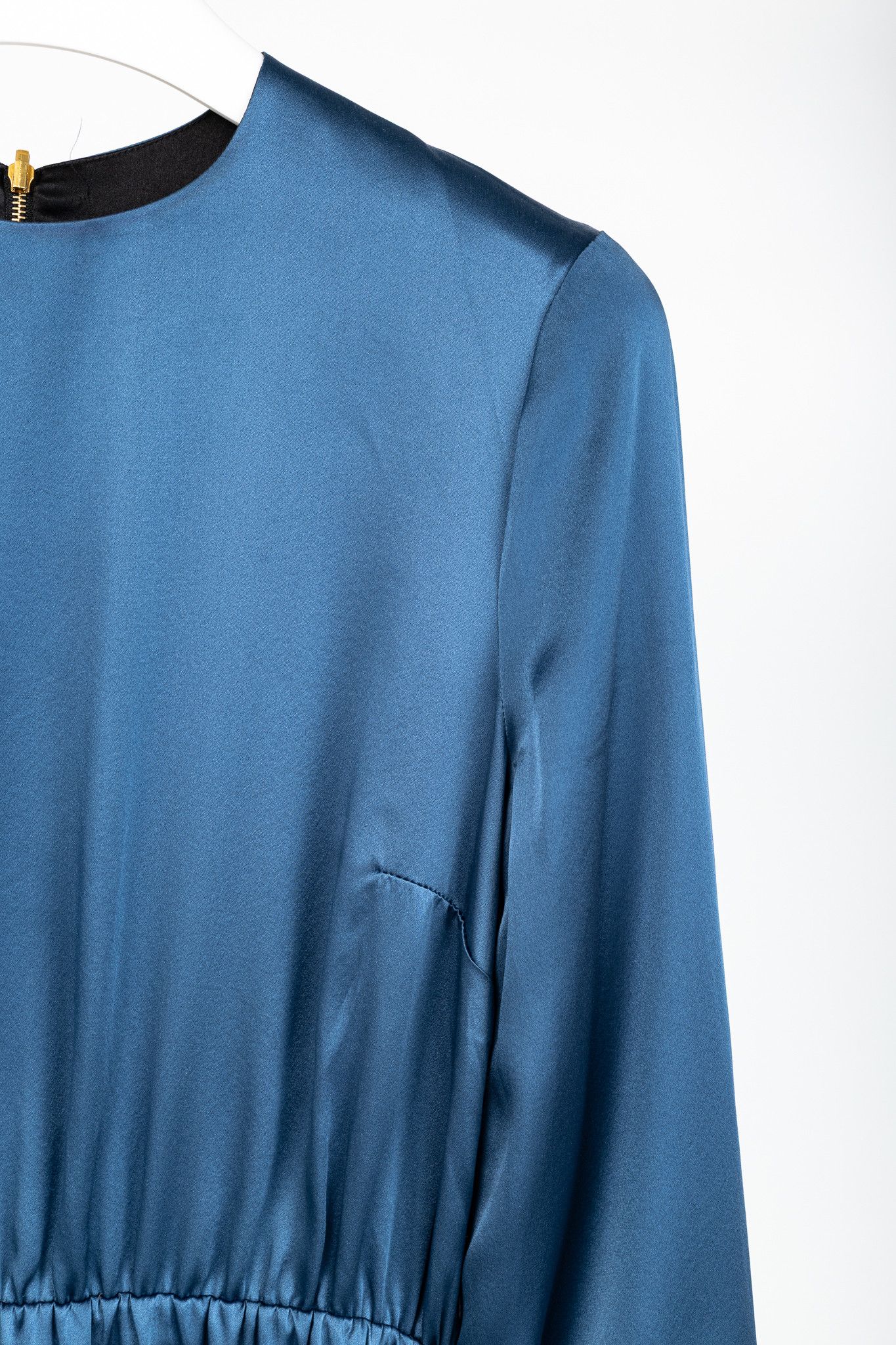 Other Dassie Reversible Black & Blue Silk Charmeuse Dress Size L / US 10 / IT 46 - 12 Thumbnail