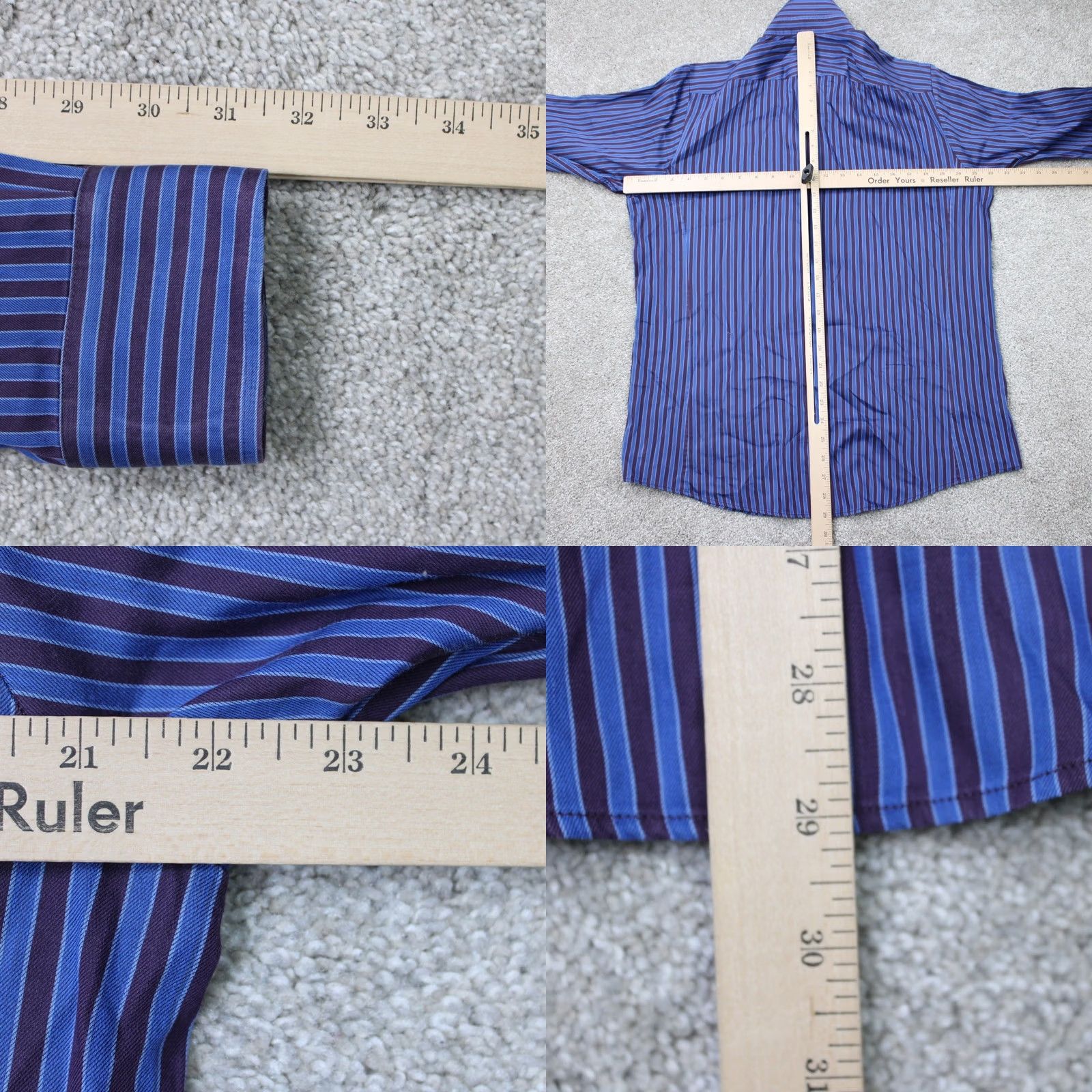 Pinko Thomas Pink Dress Shirt Mens 15 1/2 39 Blue Slim Shirt Long Sleeve Button Cuff Capable Slim Fit Size US L / EU 52-54 / 3 - 8 Thumbnail