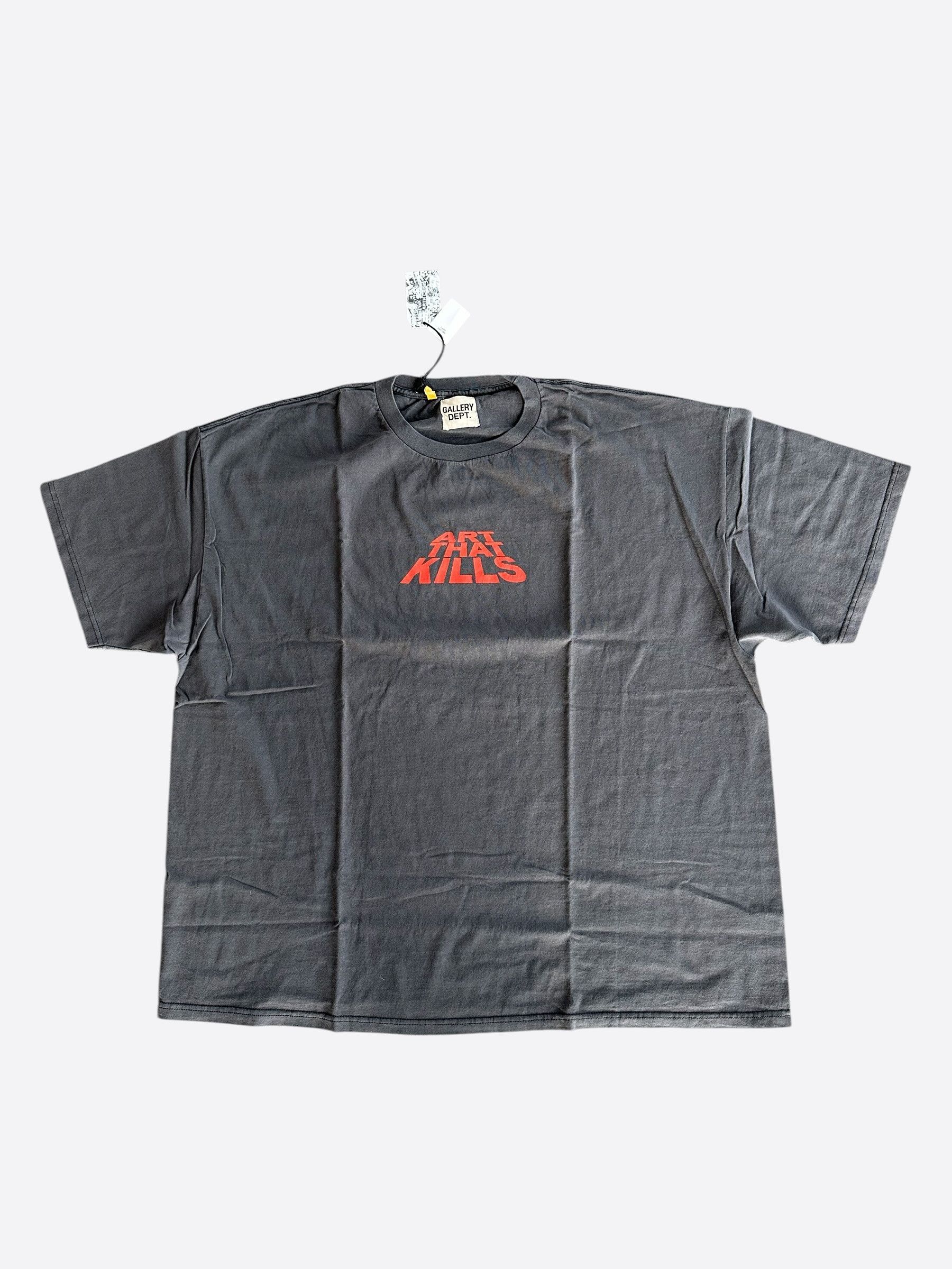 Gallery Dept. Washed Black & Red Art That Kills Stack Logo T-Shirt Size US S / EU 44-46 / 1 - 1 Thumbnail