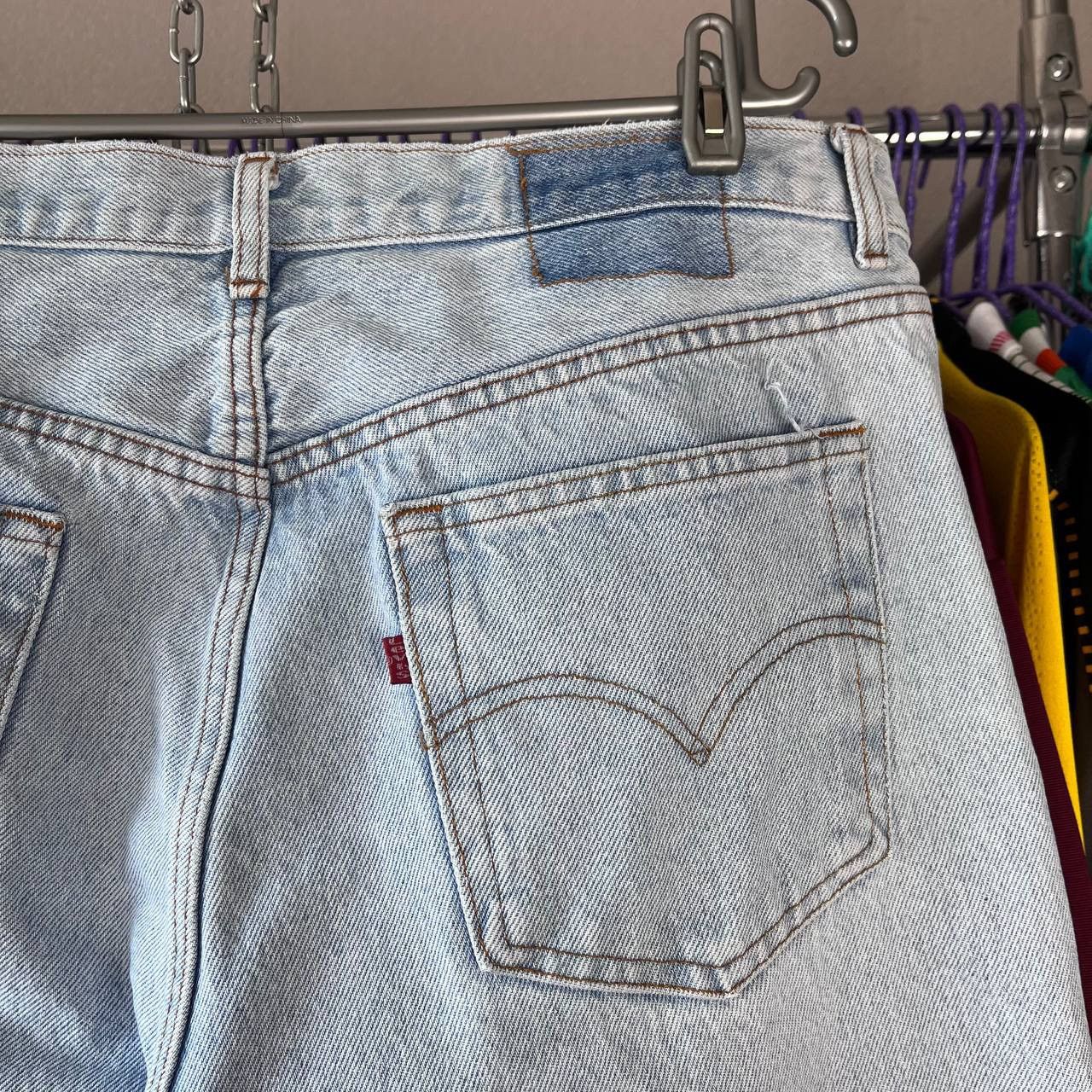 Levi's 90s Levis 501 Button Fly Blue Denim Pants Made in USA Size US 38 / EU 54 - 3 Thumbnail
