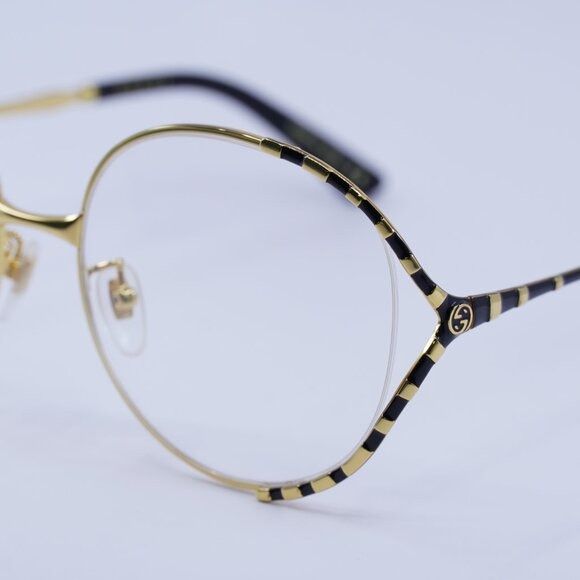 Gucci 🕶️ New Gucci GG0596OA 001 Gold/Black Eyeglasses 58mm Size ONE SIZE - 4 Thumbnail