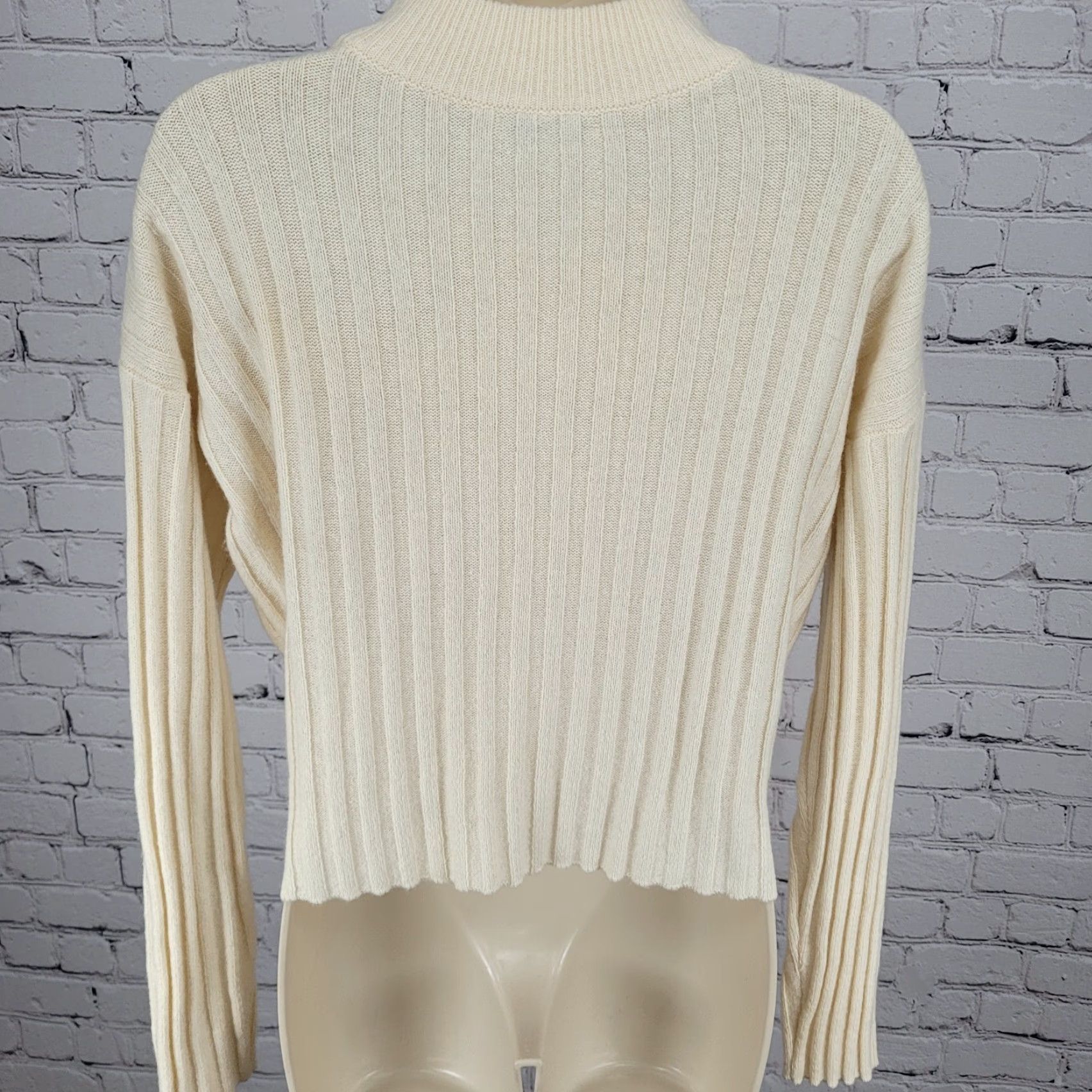 Madewell Madewell Sweater Ivory Wool Blend Ribbed Boxy Pullover Crew Neck Size Small S Size S / US 4 / IT 40 - 2 Thumbnail