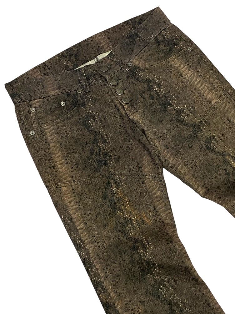 Tornado Mart 💃Tornado Mart 00s “Snakeskin”Woven Laced Flare Cut Pants Size US 30 / EU 46 - 5 Thumbnail