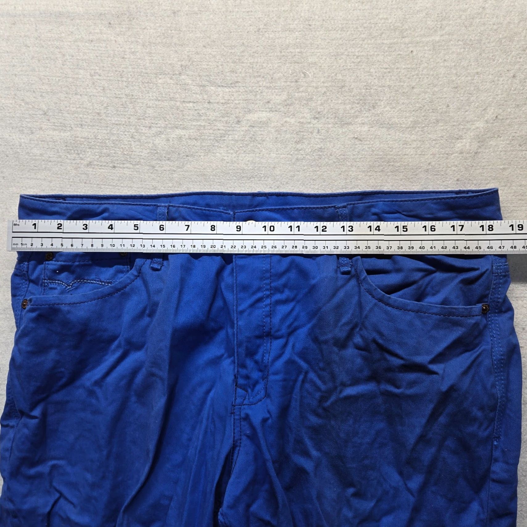 Faded Glory Faded Glory Denim Solid Blue Skinny Knit Pant Adult Womens Size 16 Jeans Regular 5-Pocket Blue Size 38" / US 16 / IT 52 - 4 Thumbnail