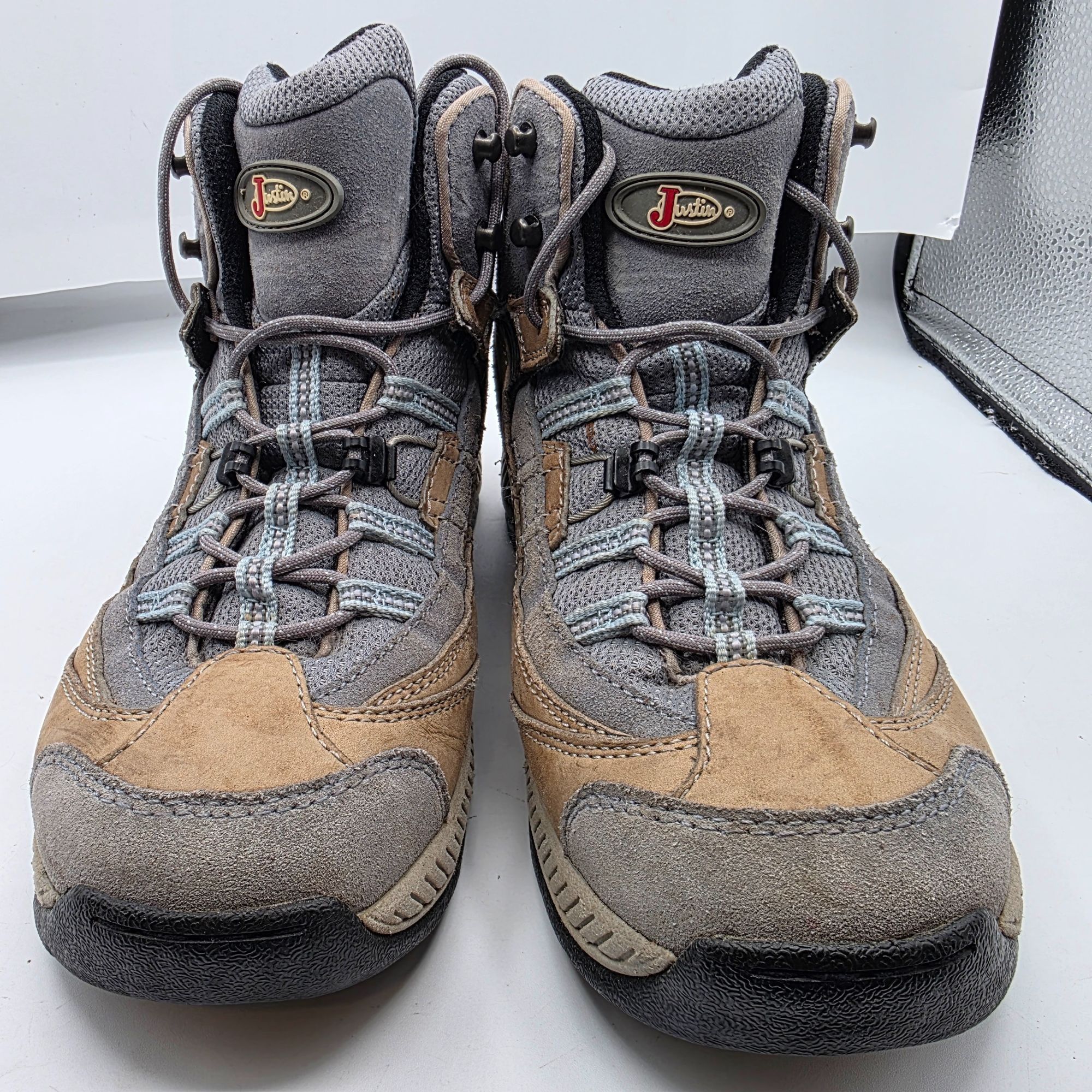 Justin Justin Womens Size 8.5 Gray Leather Upper Hiking Boots Outdo Size US 8.5 / IT 38.5 - 2 Thumbnail