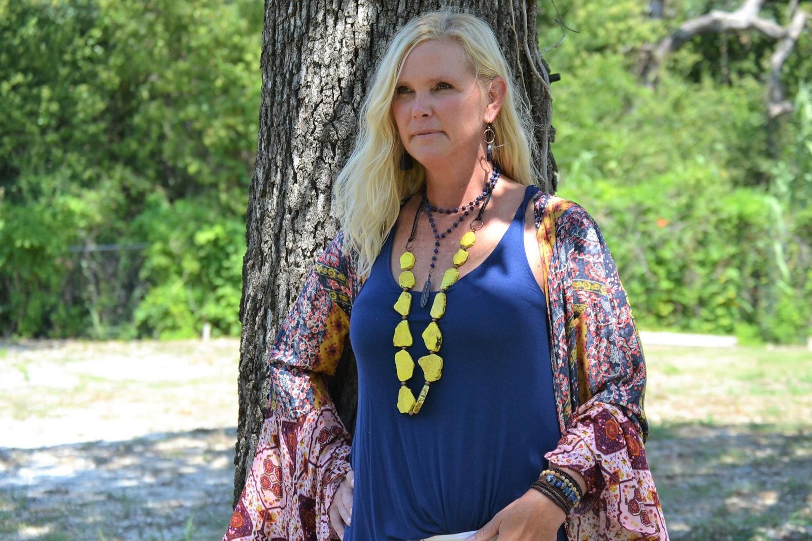 Other Blue Lapis Double Strand Lariat Necklace with Copper Feather Size ONE SIZE - 5 Thumbnail
