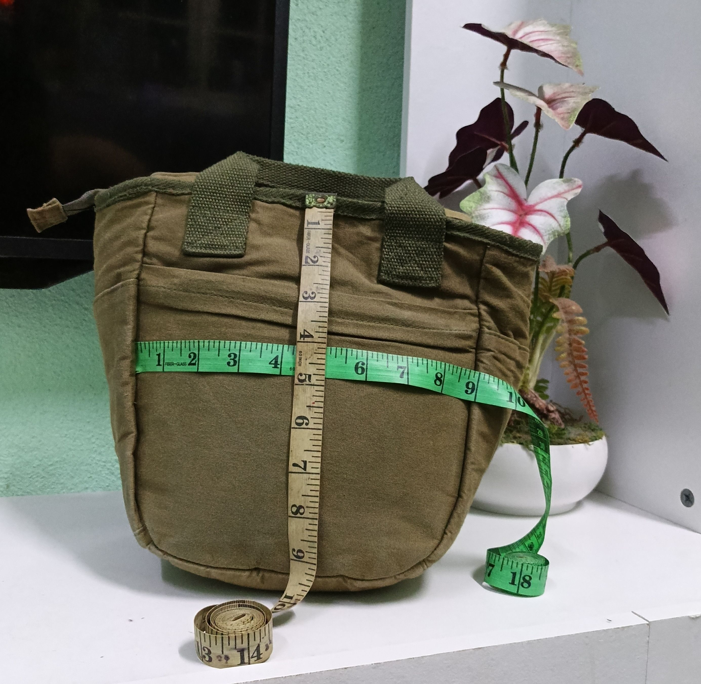 Japanese Brand × Vintage Vintage Canvas Army Green Mini Caba Sling Tote Bags Size ONE SIZE - 6 Thumbnail