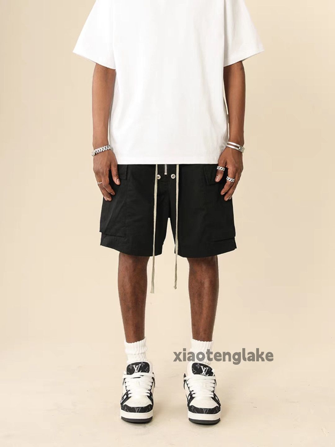 Vintage Xz loose baggy skate hiphop tactical cargo shorts Size US 34 / EU 50 - 5 Thumbnail