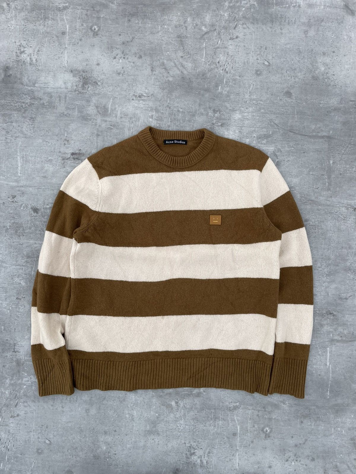Acne Studios Acne Studios Striped Wool Blend Sweater Brown Cream Size US XS / EU 42 / 0 - 2 Thumbnail