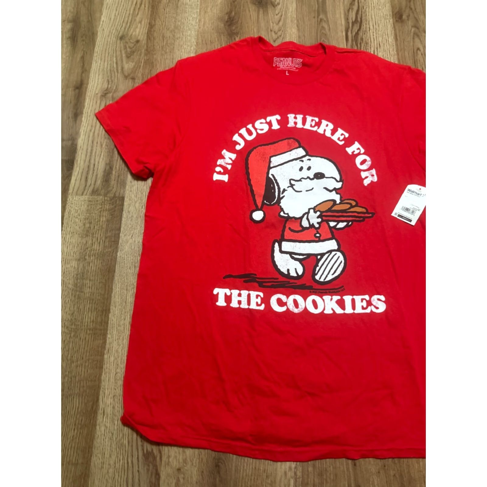 Peanuts Peanuts Shirt Mens Large Red I'm Just here for the Cookies Snoopy T-Shirt Size US L / EU 52-54 / 3 - 3 Thumbnail