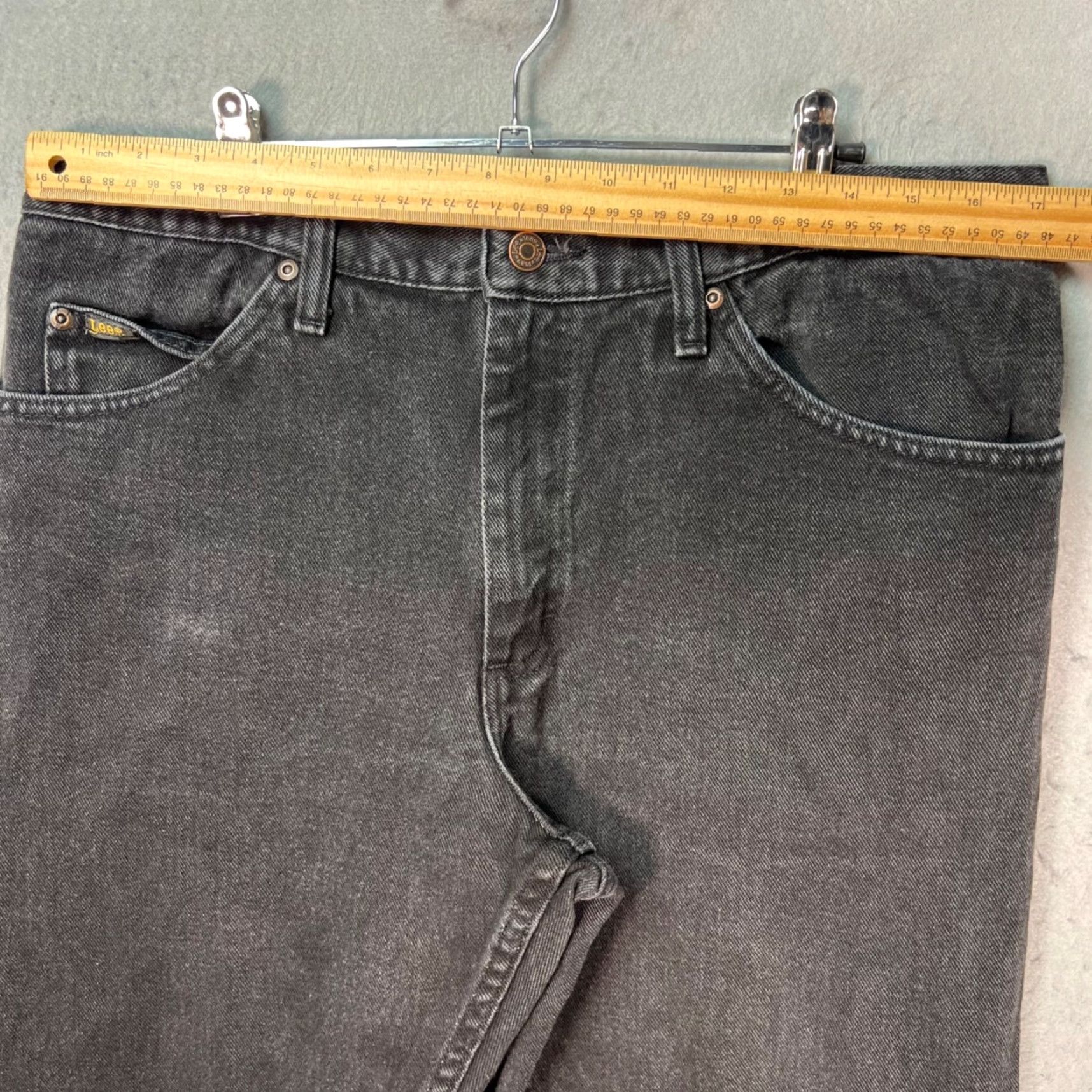 Lee Lee Mens Jeans 34x29 Black Denim Relaxed Straight Leg 5-Pocket Cotton Denim Jeans Regular Inseam 29" Vintage No Brand Lee 34" Mens jeans Size US 34 / EU 50 - 6 Thumbnail