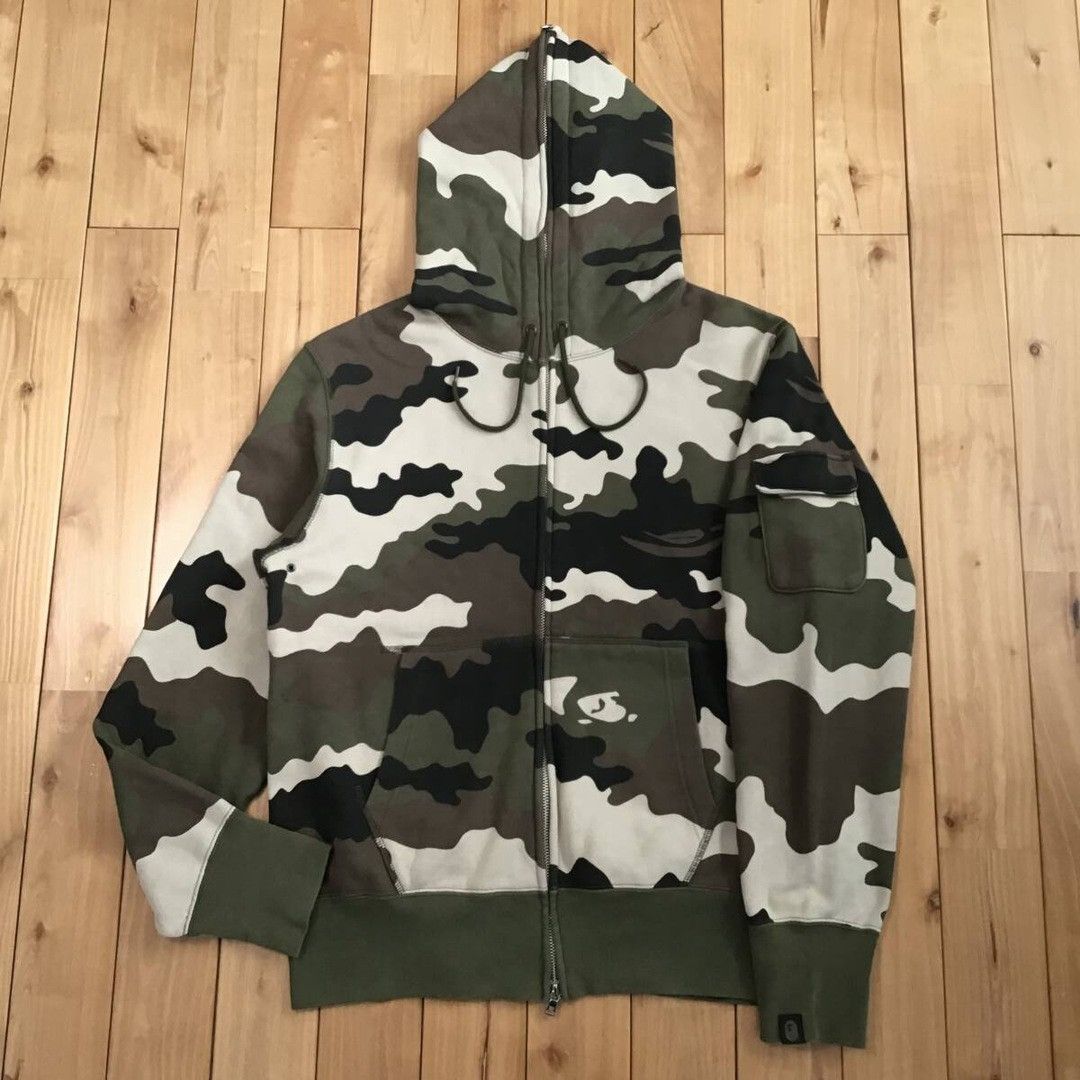 BAPE Full zip hoodie woodland camo a bathing ape NIGO