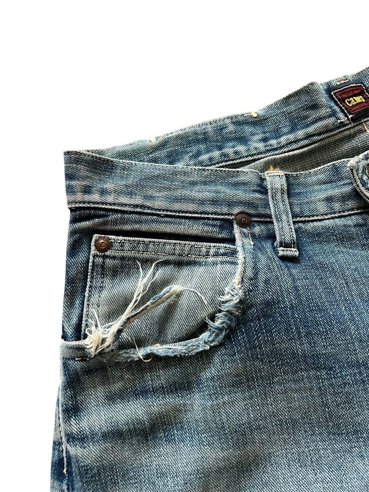 Sugar Cane 1990s Sugar Cane Toyo Enterprise Distressed Selvedge Jeans Size US 31 - 8 Thumbnail