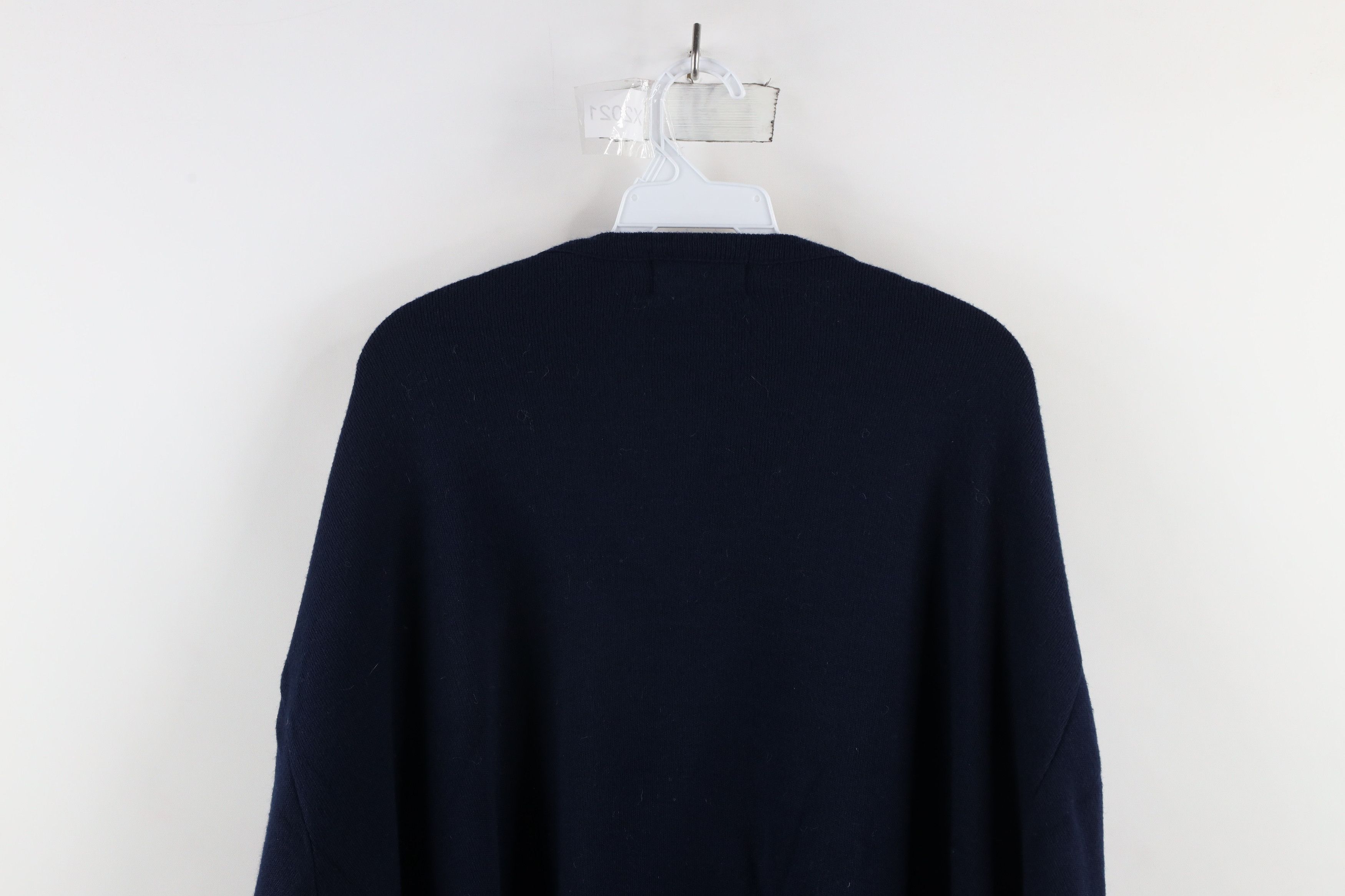 Vintage Vintage 90s Streetwear Knit V-Neck Sweater Navy Blue USA Size US XXL / EU 58 / 5 - 7 Thumbnail