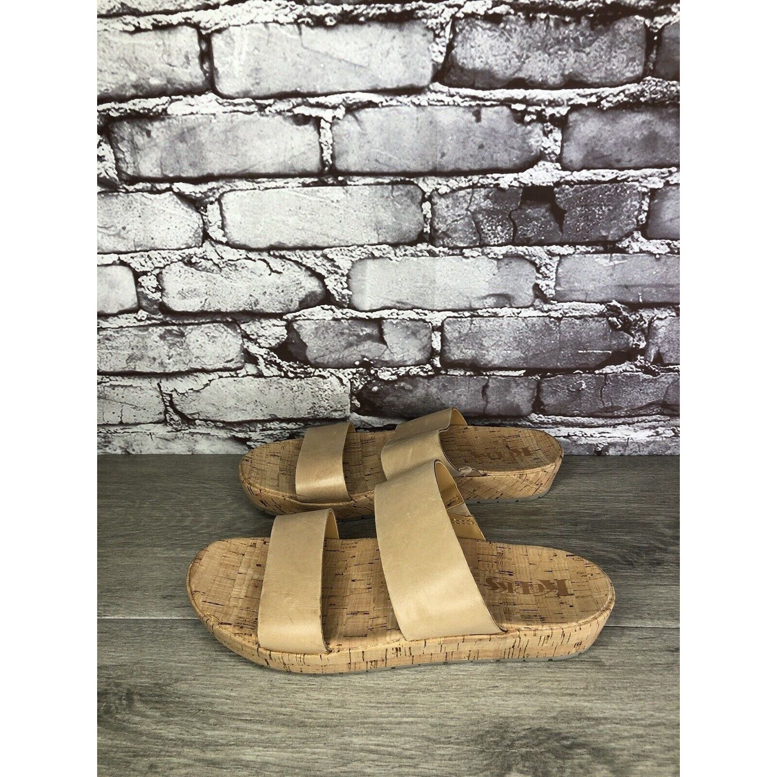 Other Korks Nude Leather Slip On Slides Cork Casual Wedge Shoes Wo Size US 9 / IT 39 - 16 Thumbnail