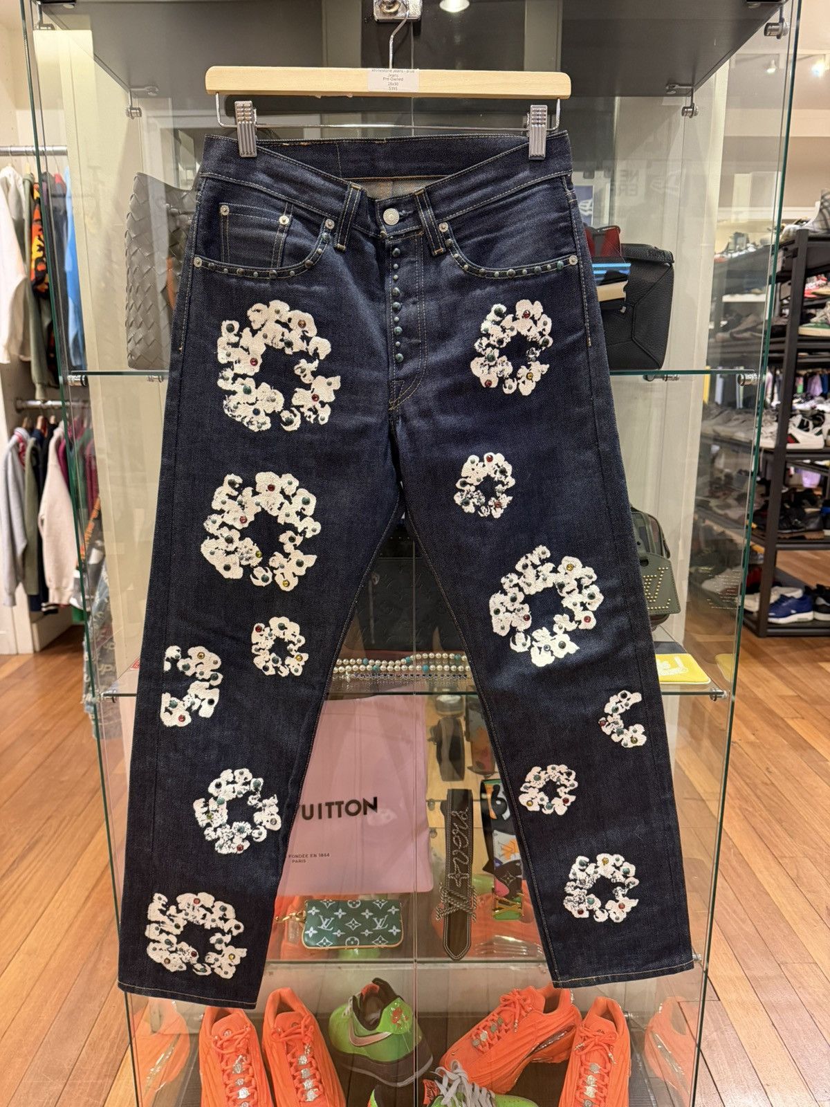 DENIM TEARS × Levi's Denim Tears x Levi’s 501 Rhinestone Cotton Wreath Jeans Size US 28 / EU 44 - 1 Thumbnail