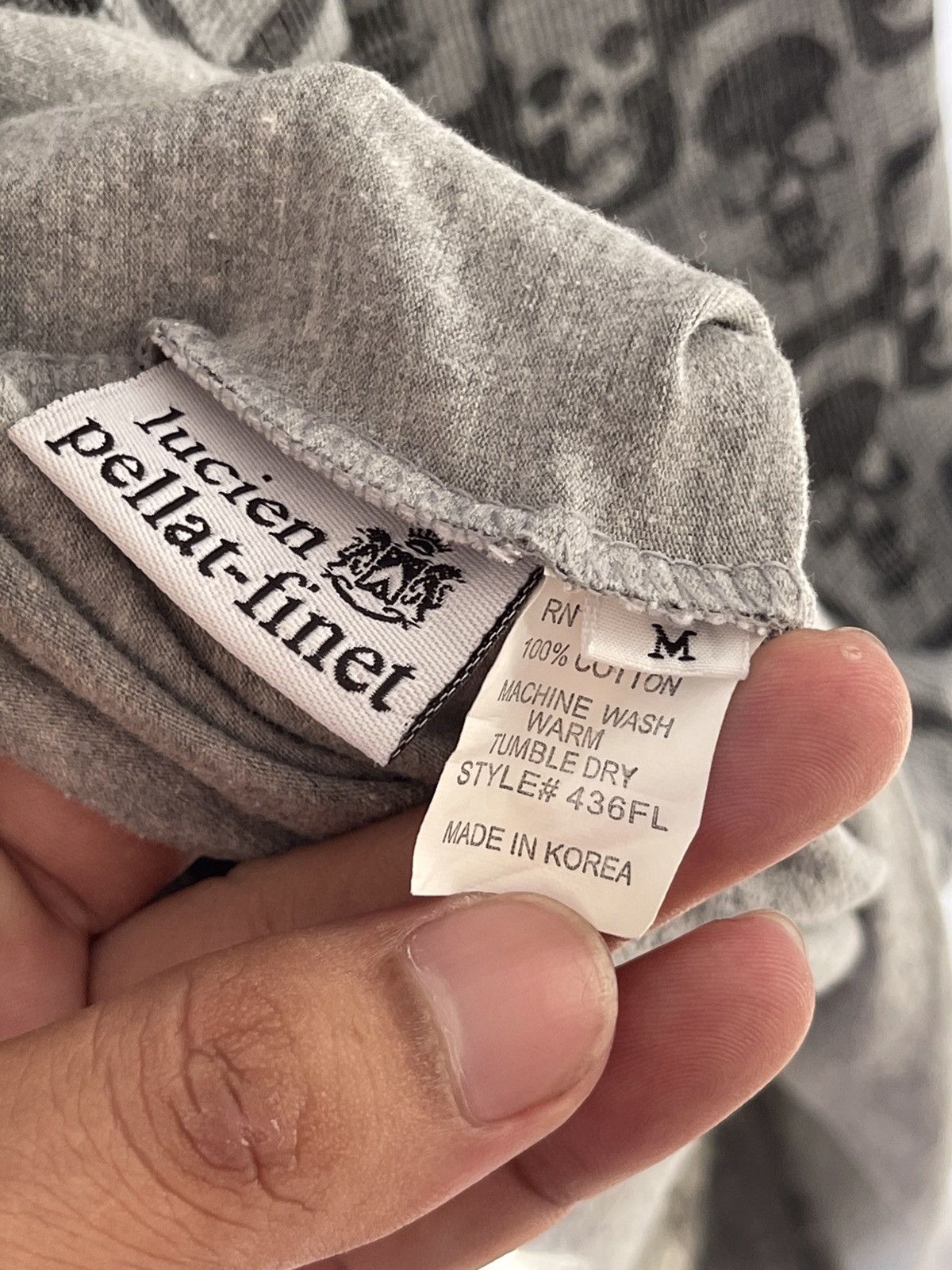 Lucien Pellat-Finet 2000s Lucien Pellat Finet Skull Overprint Cropped Tee Size US S / EU 44-46 / 1 - 8 Thumbnail