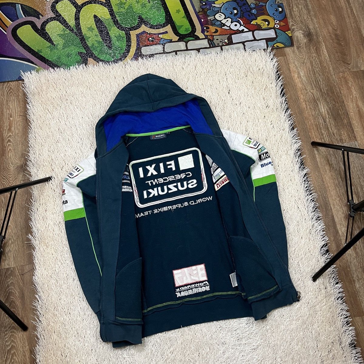 Other Suzuki jacket Crescent Racing Team Fixi Zip Hoodie Motorex Size US L / EU 52-54 / 3 - 3 Thumbnail