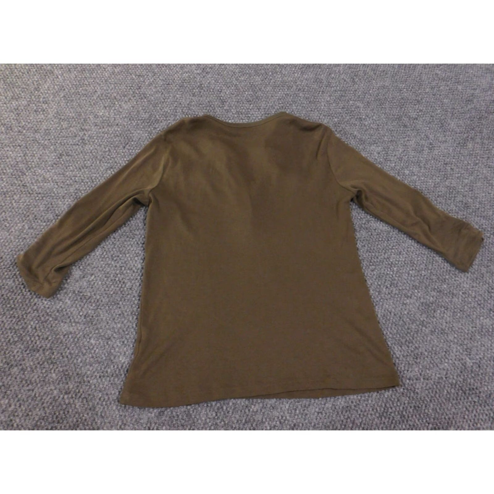 Ralph Lauren Lauren Ralph Lauren Blouse Shirt Womens M Green Stretch V-Neck Pockets Knit Cotton Blend Regular Size M / US 6-8 / IT 42-44 - 7 Thumbnail