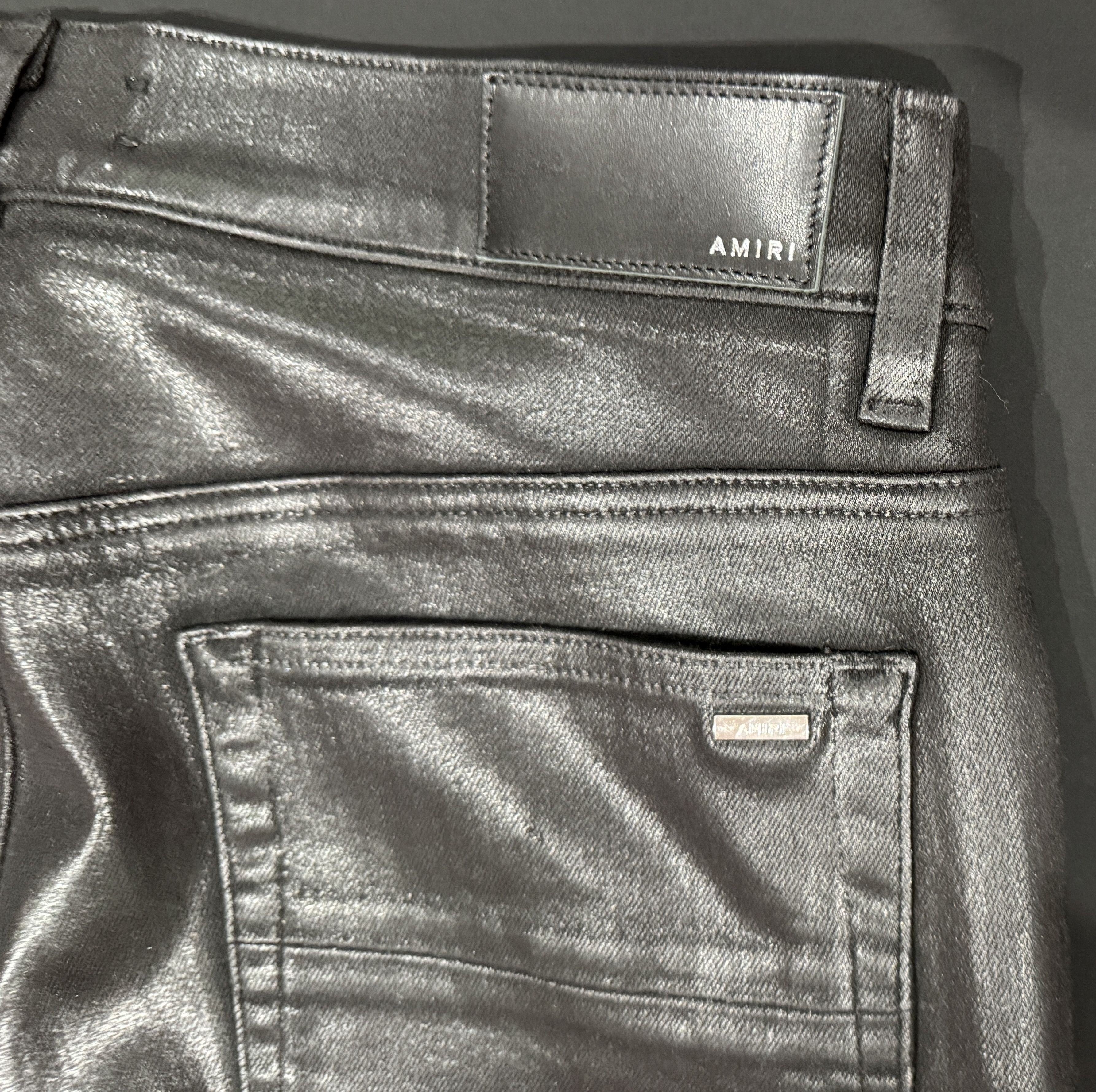 Amiri AMIRI WAXED BLACK JEANS SIZE 33 Size US 33 - 6 Thumbnail