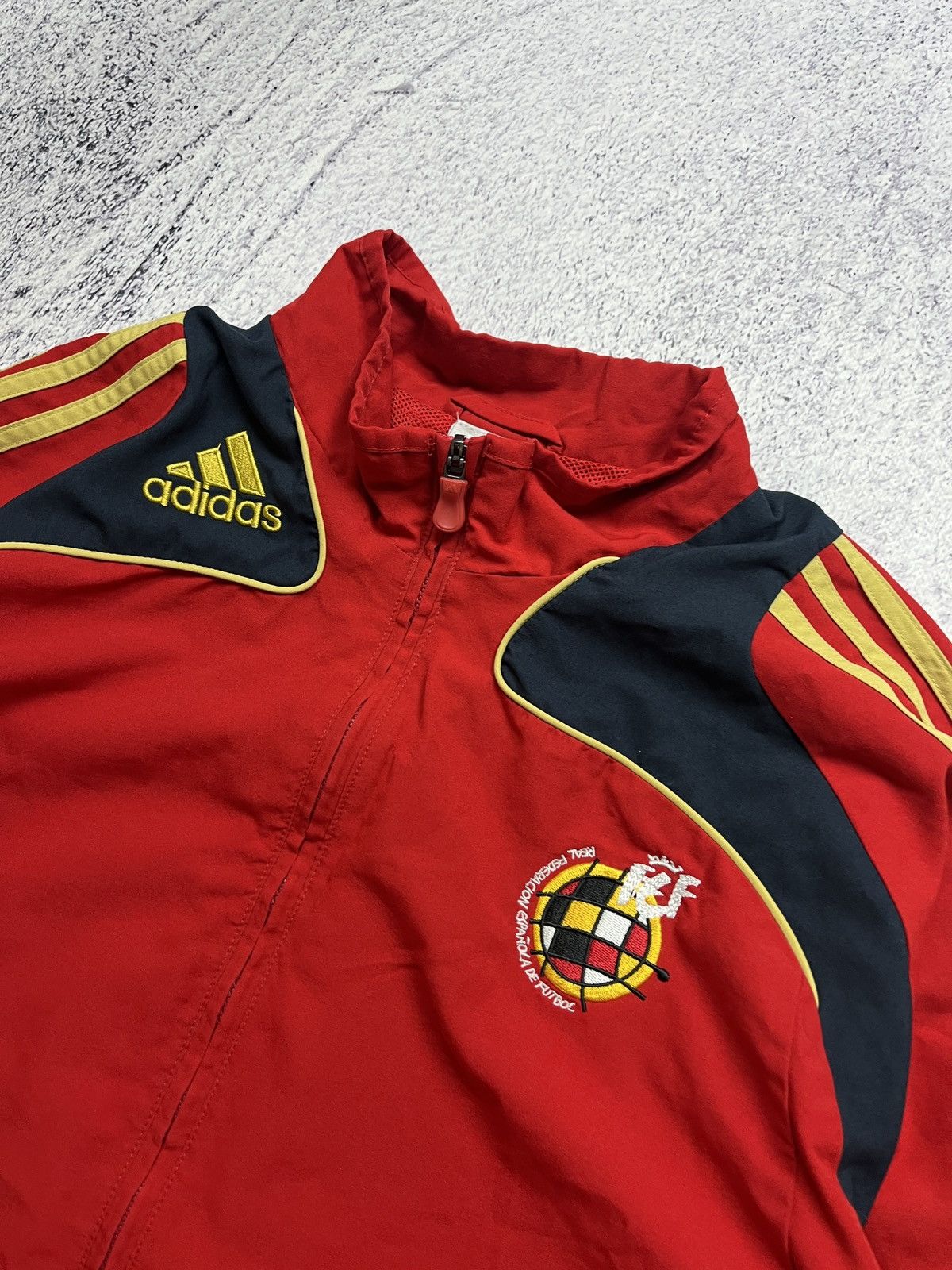 Adidas × Vintage Adidas 2000s Vintage RFEF Spain Football Nylon Track Jacket Size US L / EU 52-54 / 3 - 5 Thumbnail