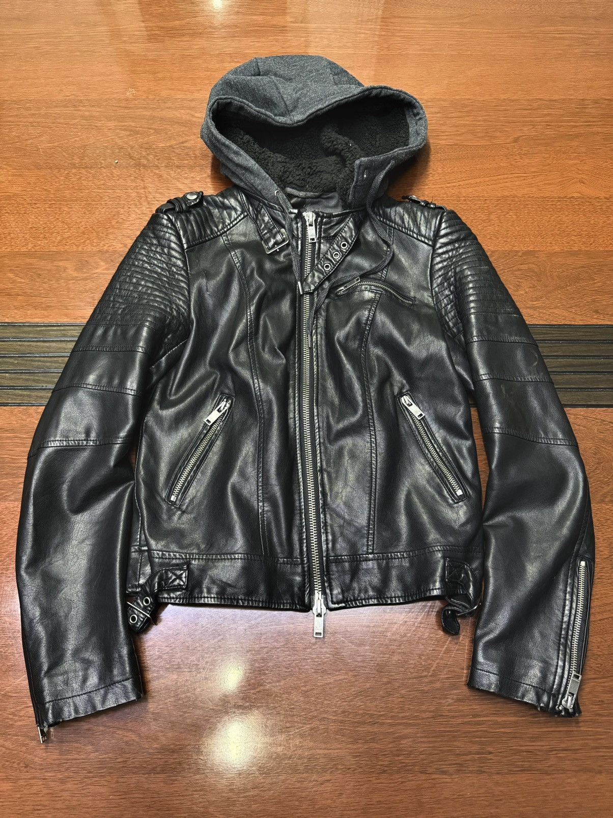Rick Owens Vintage Hooded Open Leather Racing Jacket Size US M / EU 48-50 / 2 - 2 Thumbnail