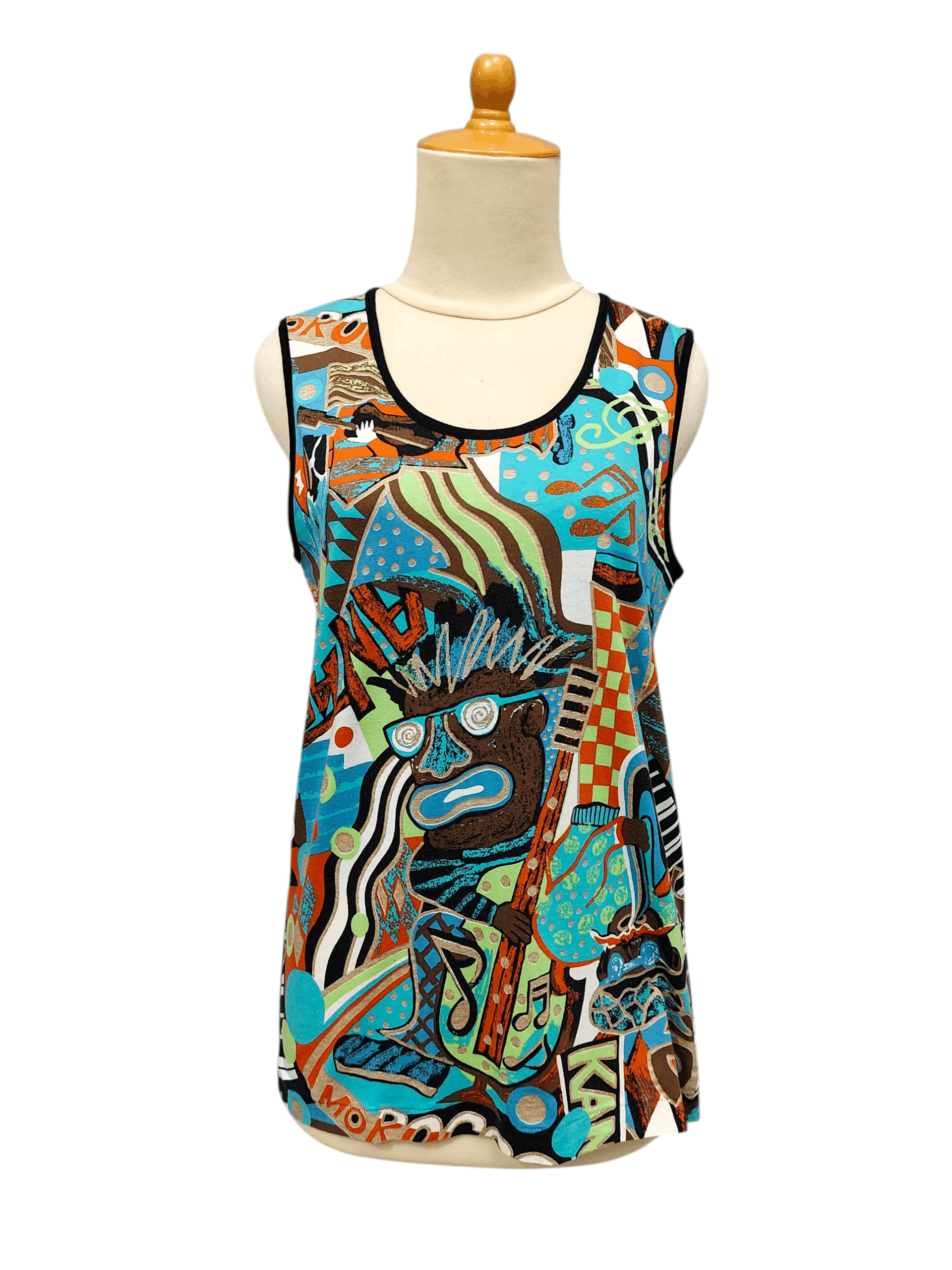 Kansai Yamamoto 80s Kansai O2🇯🇵 Archive Psychedelic Jazz Art Sleeveless Size M / US 6-8 / IT 42-44 - 1 Thumbnail