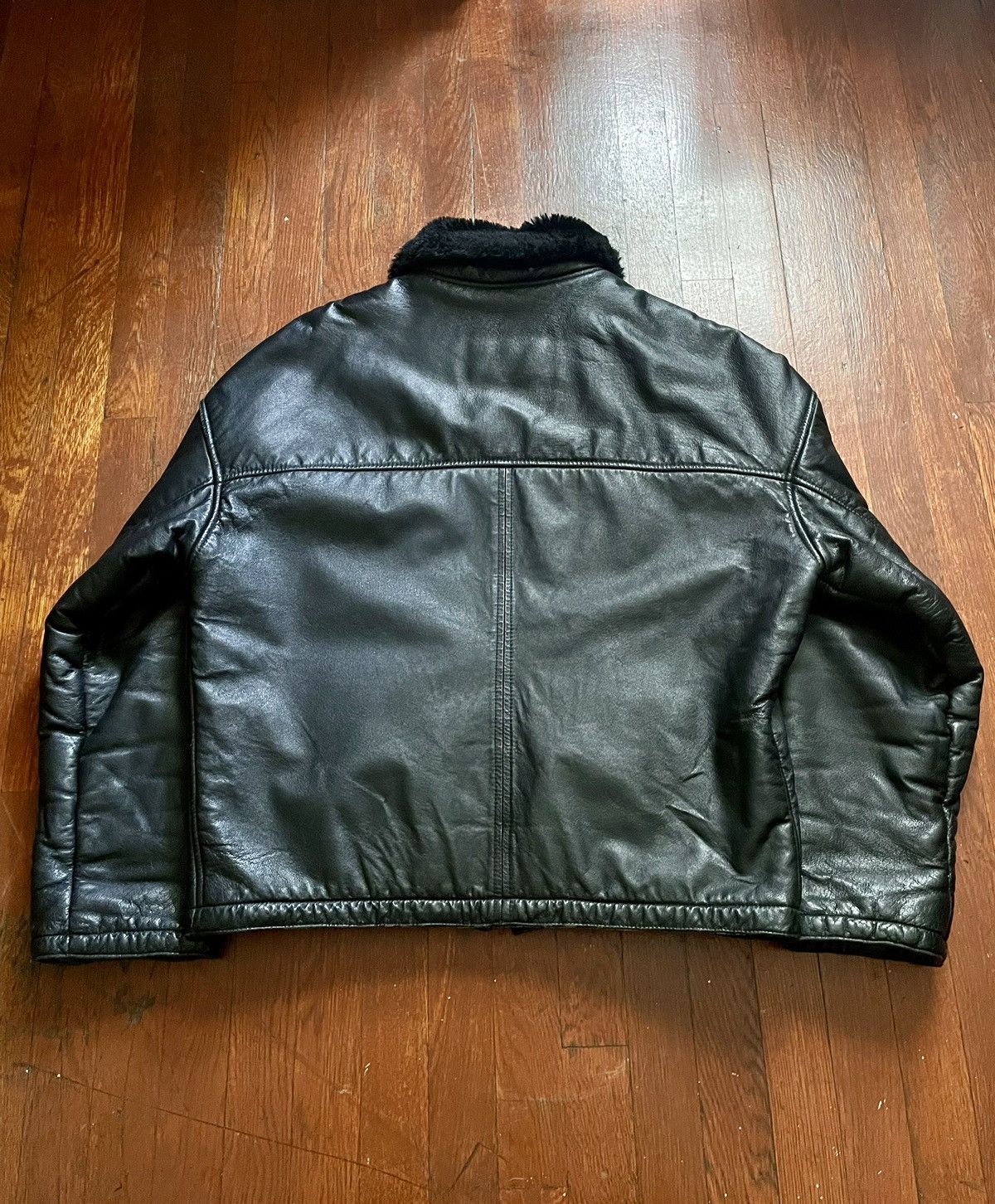 Wilsons Leather Vintage Black Leather Bomber Jacket (S) Size US S / EU 44-46 / 1 - 3 Thumbnail
