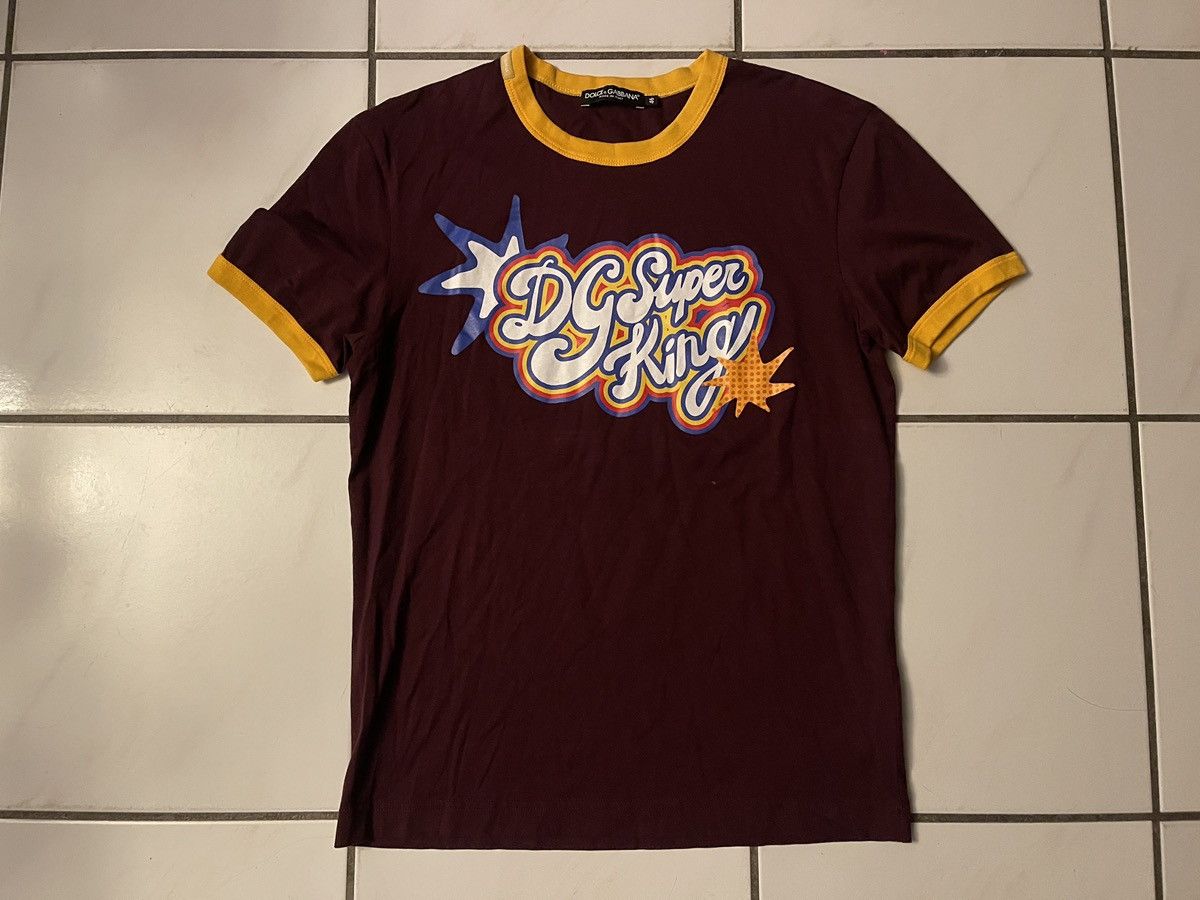 Dolce & Gabbana DOLCE & GABBANA DG Super King Cotton T-Shirt Red Yellow 46 Size US S / EU 44-46 / 1 - 1 Thumbnail