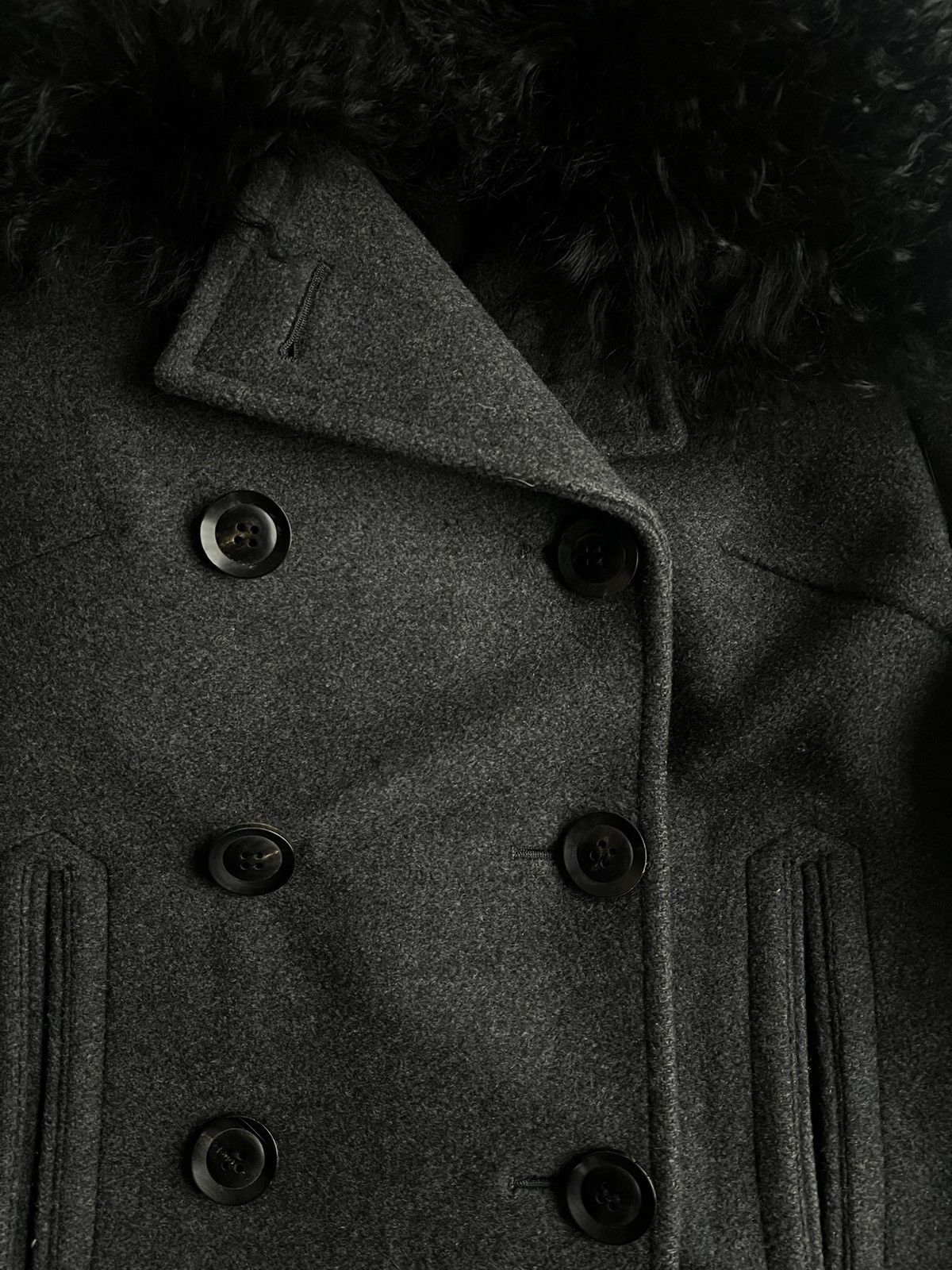 wjk Wjk Melton Fur Collar Pea Coat Size US S / EU 44-46 / 1 - 2 Thumbnail