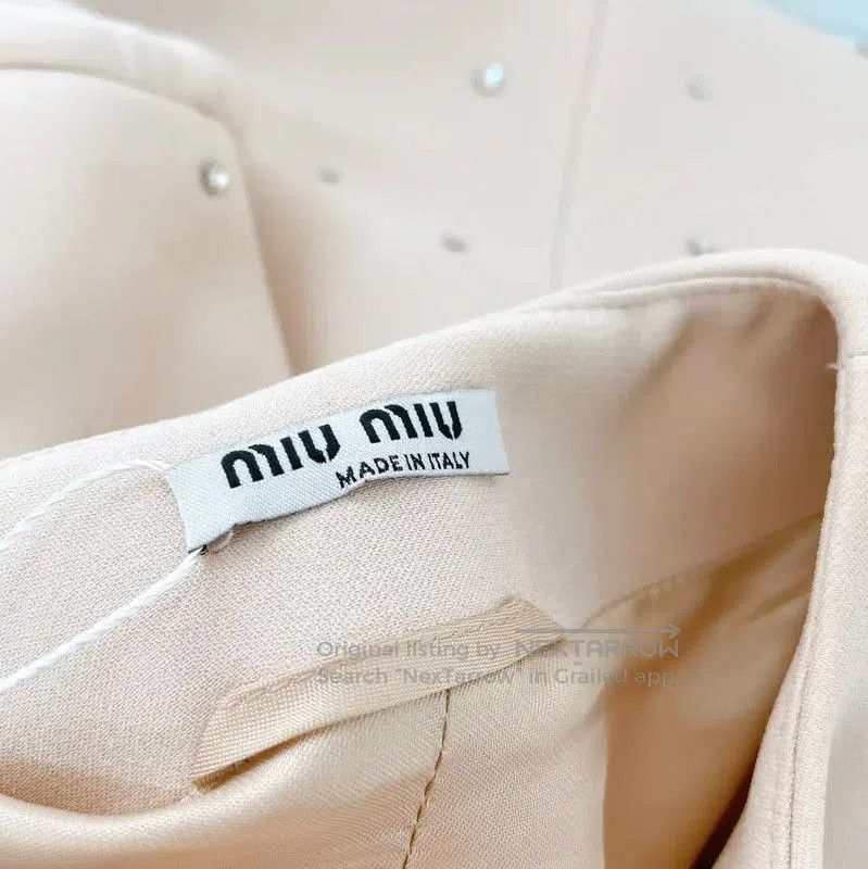 Miu Miu Miu Miu Beige Button-Up Jacket for Women . Size XL / US 12-14 / IT 48-50 - 6 Thumbnail