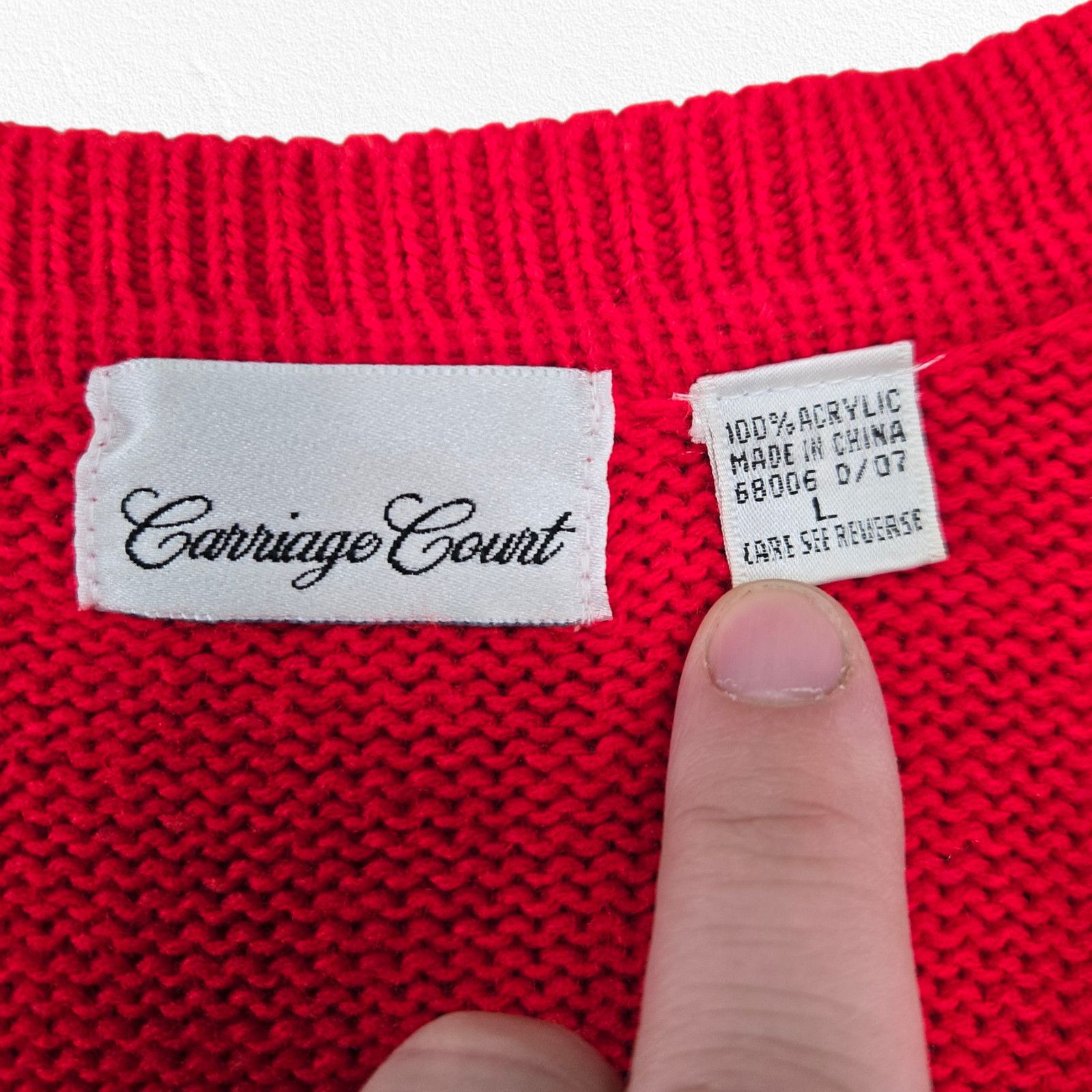 Vintage Y2K Bright Red Pointelle Cardigan Sweater Size Large Size L / US 10 / IT 46 - 7 Thumbnail