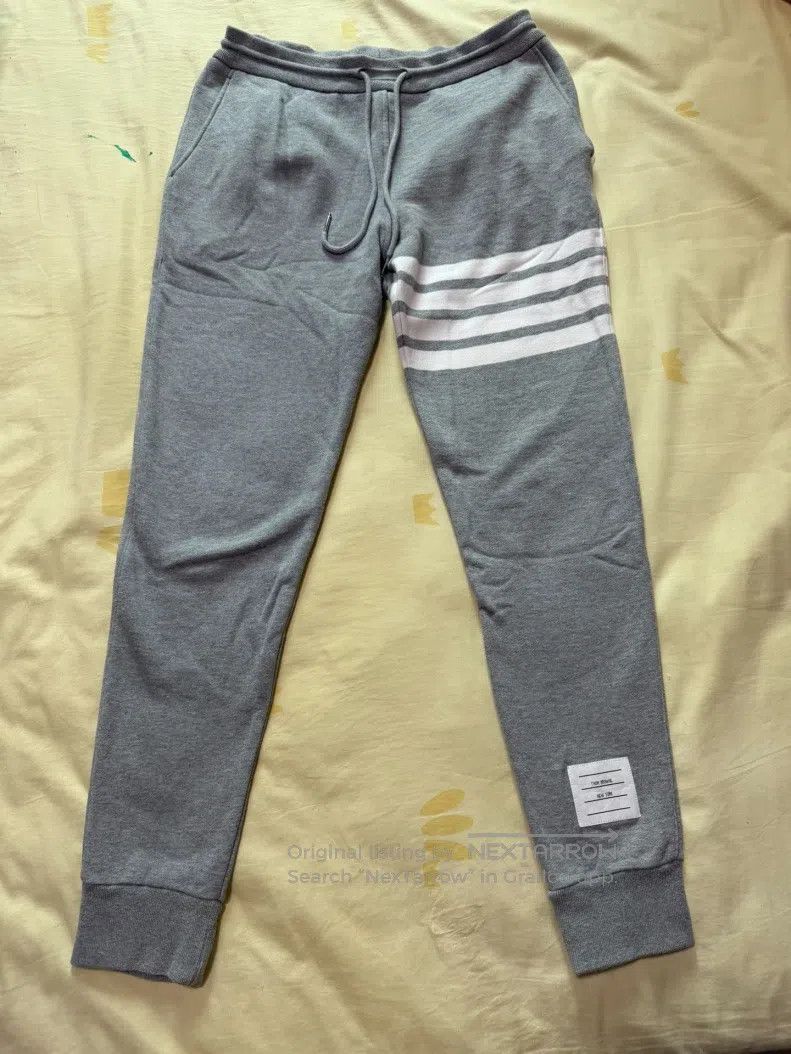 Thom Browne Thom Browne Gray four-striped sporty long pants Size US 40 / EU 56 - 1 Thumbnail