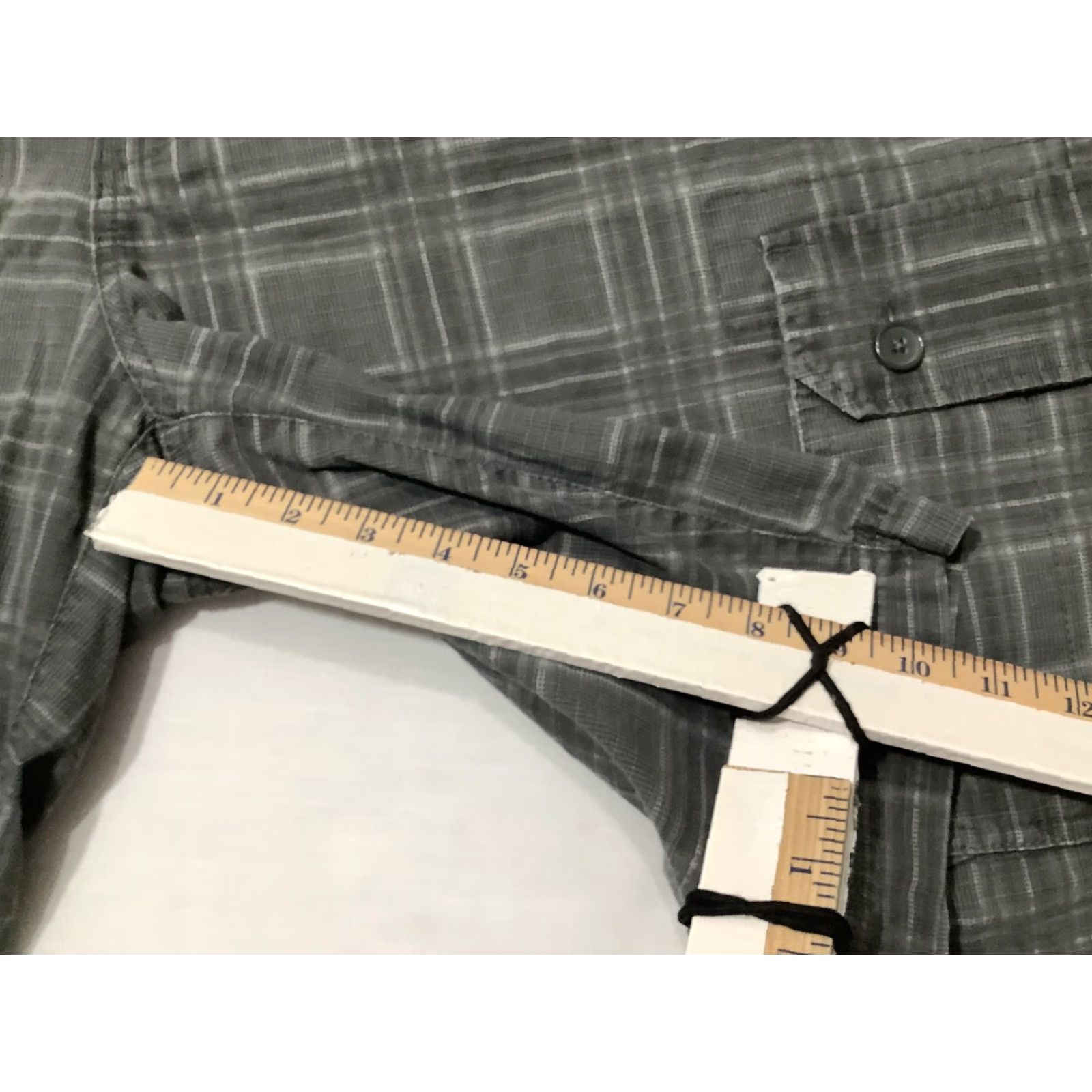 Vintage True Nation Cargo Shorts Mens 46 Gray Plaid Cotton Lightweight Pockets Casual Size US 30 / EU 46 - 7 Thumbnail