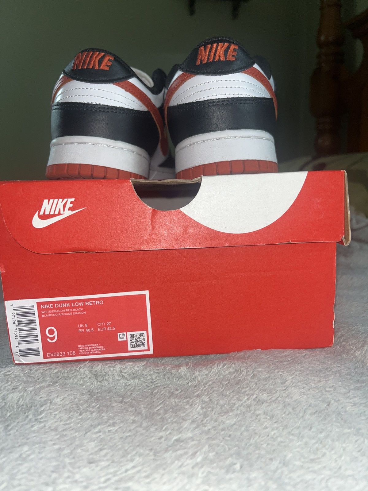 Nike Size 9M Nike Dunk Low Retro Dragon Red | Pre Owned, OG Box Size US 9 / EU 42 - 7 Thumbnail