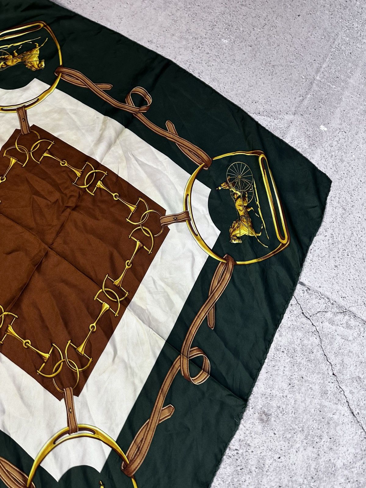 Celine Auth Celine Carriage Horse Silk Scarf Vintage Rare Retro Size ONE SIZE - 6 Thumbnail