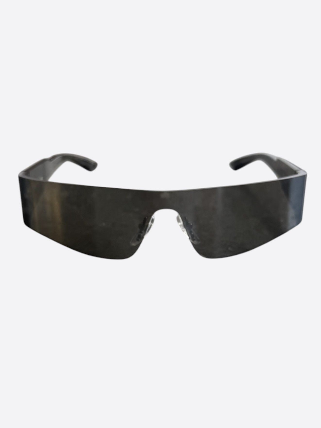 Balenciaga Black Mono Rectangle Sunglasses, Men's