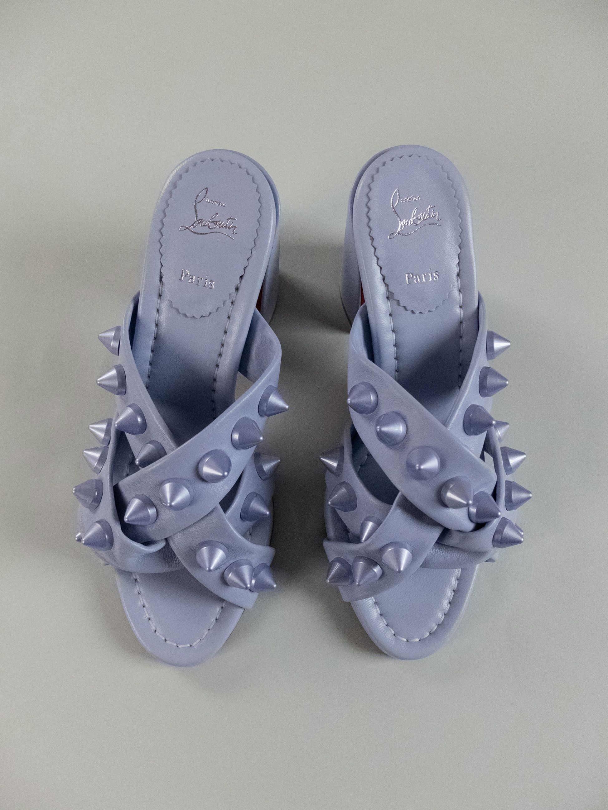 Christian Louboutin CHRISTIAN LOUBOUTIN Spika Club lilac leather mules sandals Size US 7 / IT 37 - 5 Thumbnail