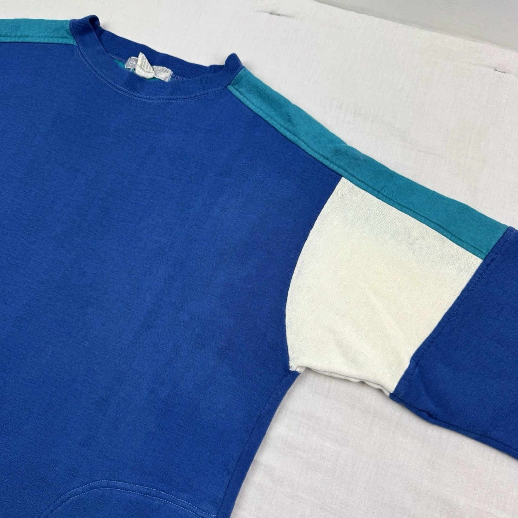 Dunlop VINTAGE Dunlop Sweatshirt Adult XL Blue Pockets Pullover Crewneck 80s Mens Size US XL / EU 56 / 4 - 2 Thumbnail