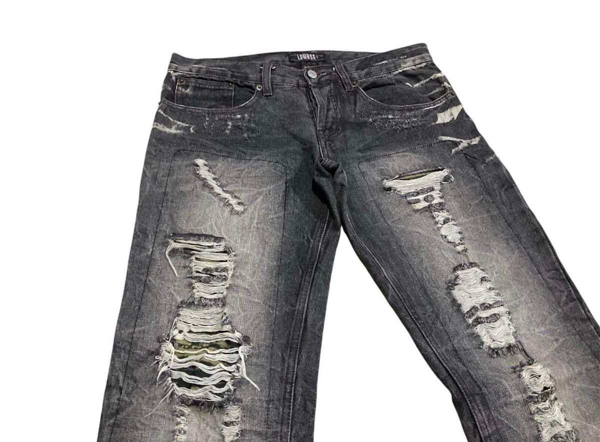 Hysteric Glamour 🔥Sick Y2K Lowbox Denim Clawmark Boro Distressed LGB Size US 32 / EU 48 - 4 Thumbnail