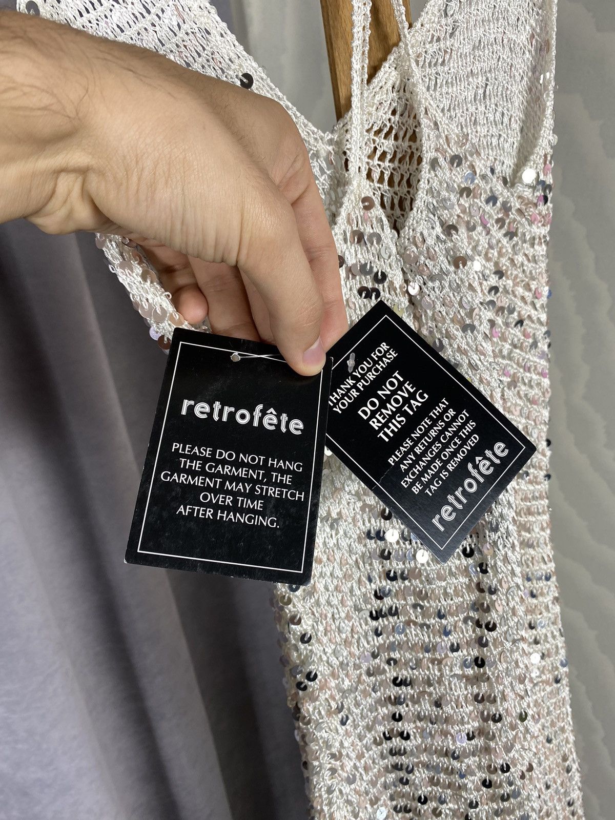 Retrofete Retrofete Marie Sequin Crochet Dress Size M / US 6-8 / IT 42-44 - 18 Thumbnail