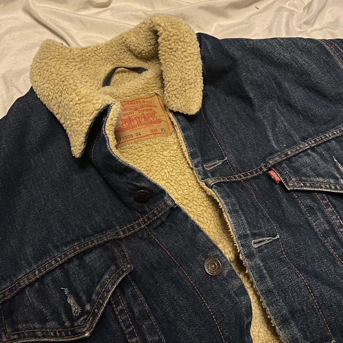 Rework Vintage Levi's USA Crop Denim Jacket - XL