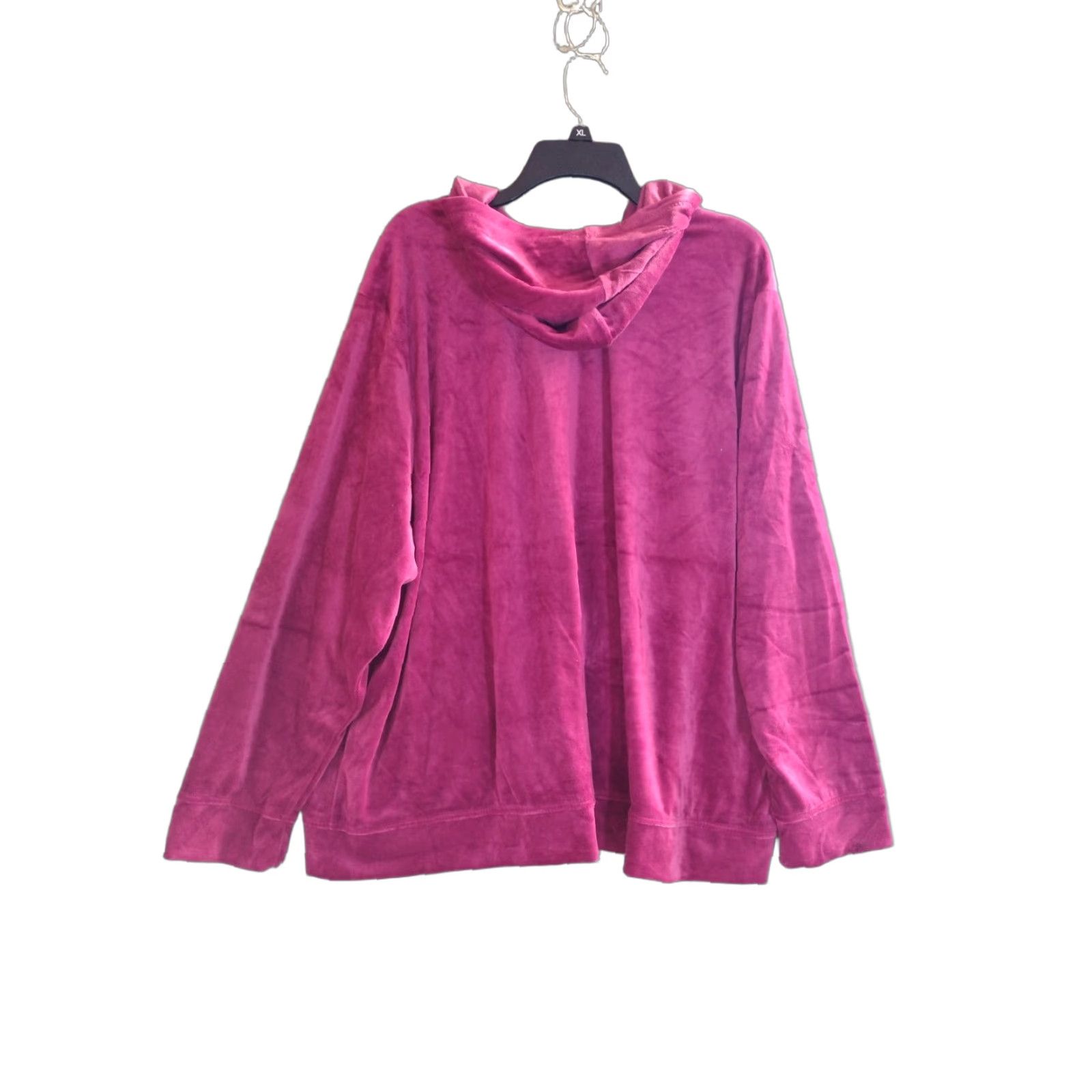 Faded Glory Faded Glory Hooded Jumpsuit Jacket 4X Plus Size Pink Dark Pink Zip Hooded Casual Women Jacket Coat Size 40" / US 18 - 1 Thumbnail