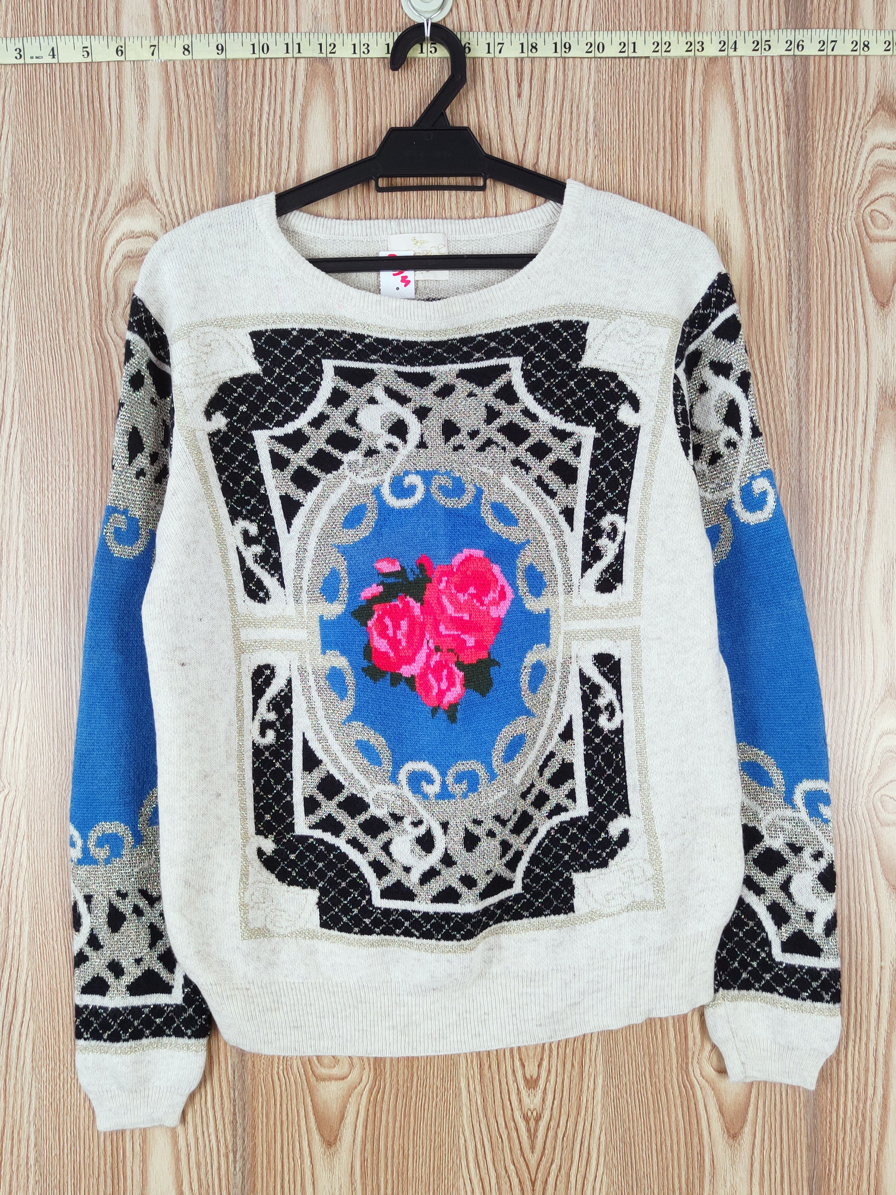 Vintage Peace Dove Blue Cream Knitwear Sweatshirts #W680 Size M / US 6-8 / IT 42-44 - 1 Thumbnail
