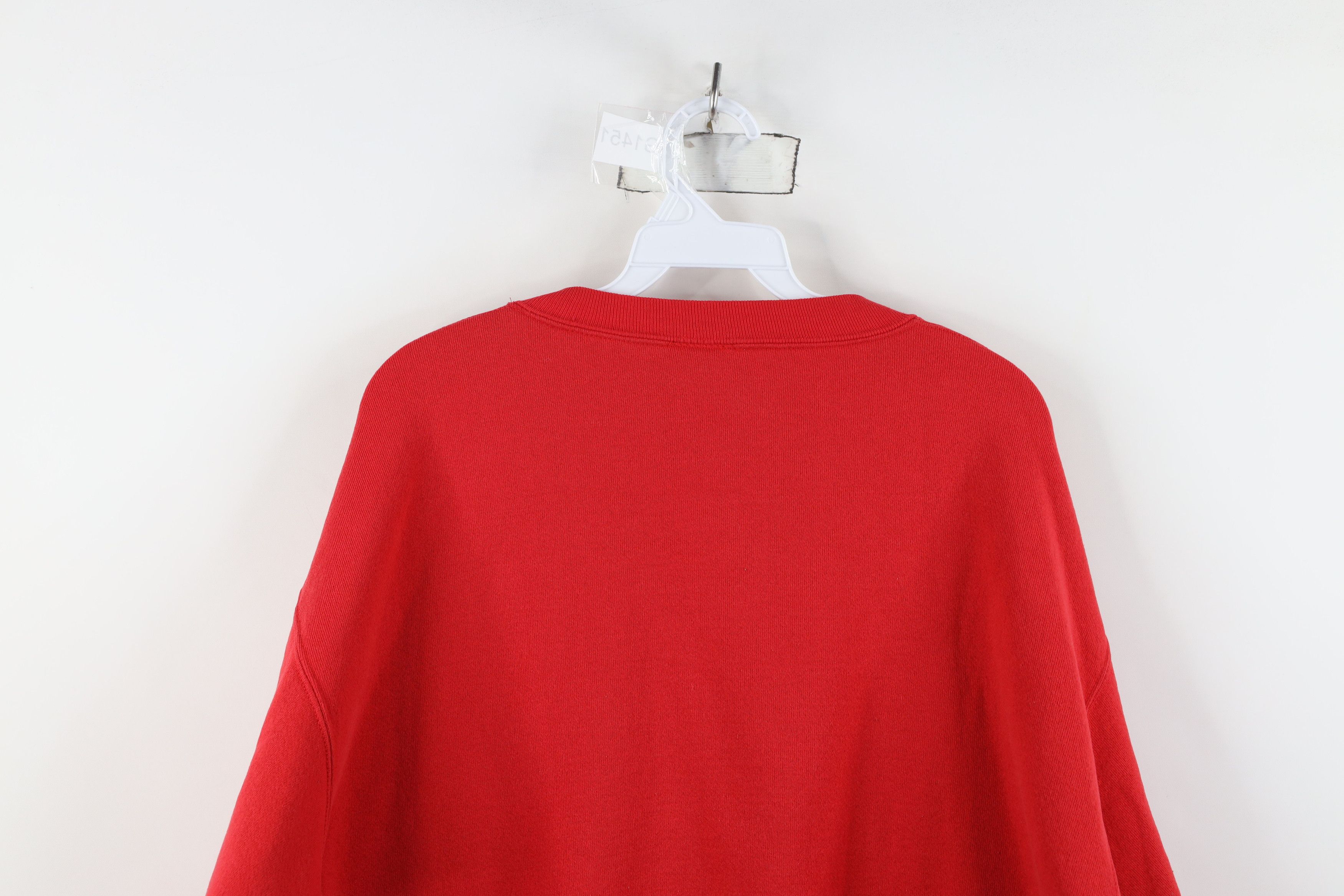 Vintage Vintage 90s Christmas Dove Peace On Earth Sweatshirt Red USA Size XL / US 12-14 / IT 48-50 - 12 Thumbnail