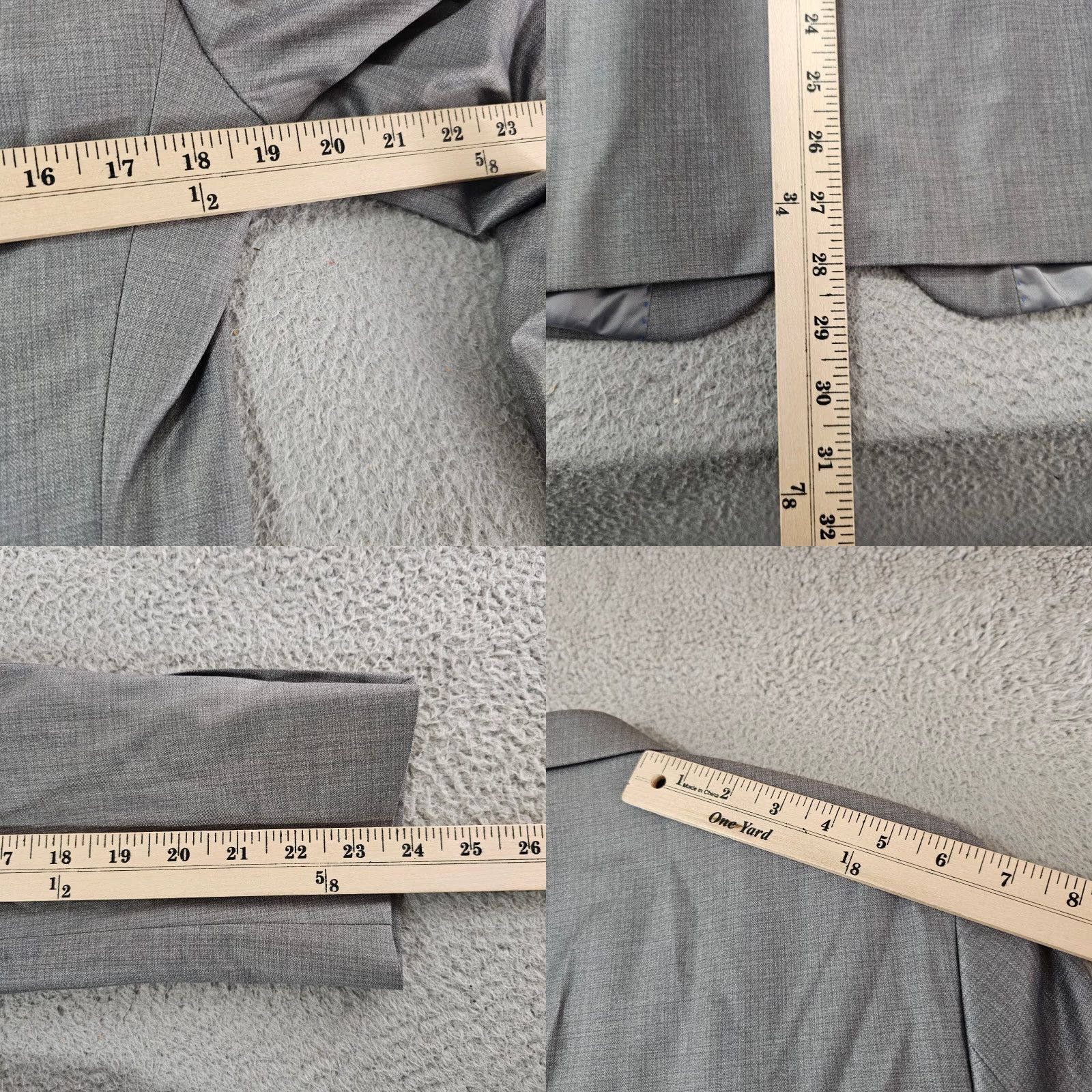 Kenneth Cole KENNETH COLE REACTION Blazer Mens 36R Suit Separate Med Gray 2 Button Jacket Style Notch Dress Coat All Seasons Regular Fit Size 36R - 8 Thumbnail