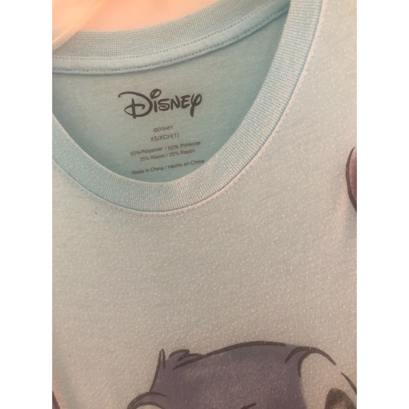 Disney Disney T-Shirt Shirt Juniors XS Women Blue Short Sleeve Stitch Lilo Stitch Crew Neck Pullover Casual Cartoon All Seasons Size XS / US 0-2 / IT 36-38 - 3 Thumbnail