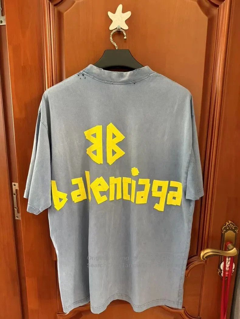 Balenciaga Balenciaga Blue Tape Short Sleeve S. Size US S / EU 44-46 / 1 - 2 Thumbnail
