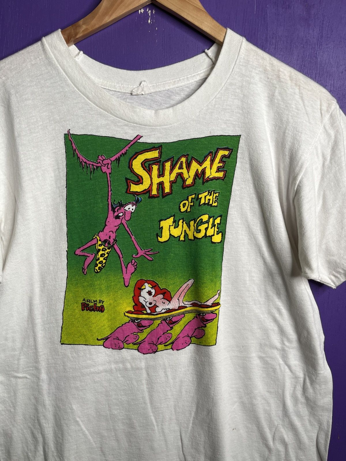 Vintage Vintage 80s Shame of the jungle Tarzan spinoff tee Size US M / EU 48-50 / 2 - 3 Thumbnail