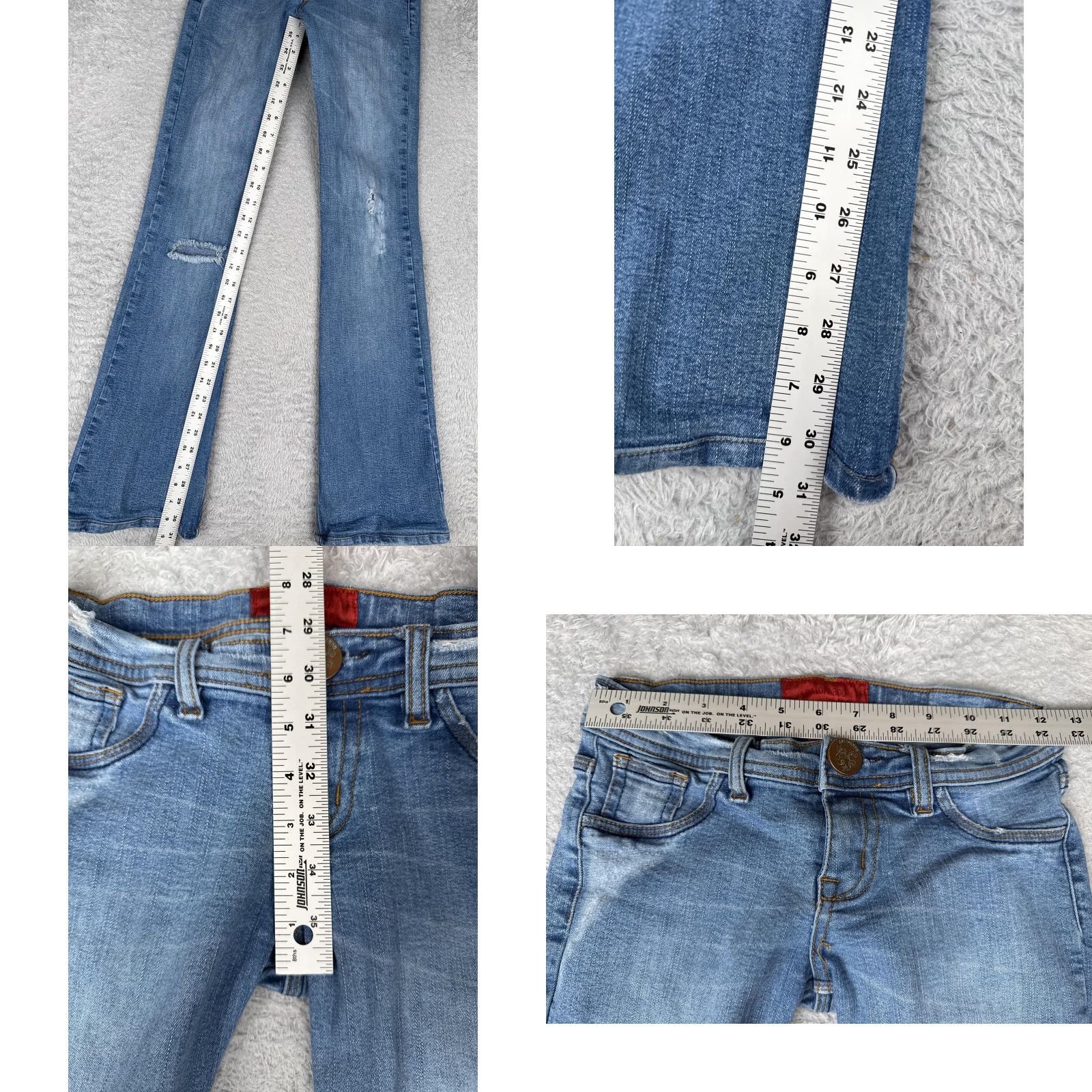 Vintage Gatopardo Jeans Women 2 24x31 Blue Stretch Bootcut Distressed Denim Cotton Blend Size 26" / US 2 / IT 38 - 8 Thumbnail